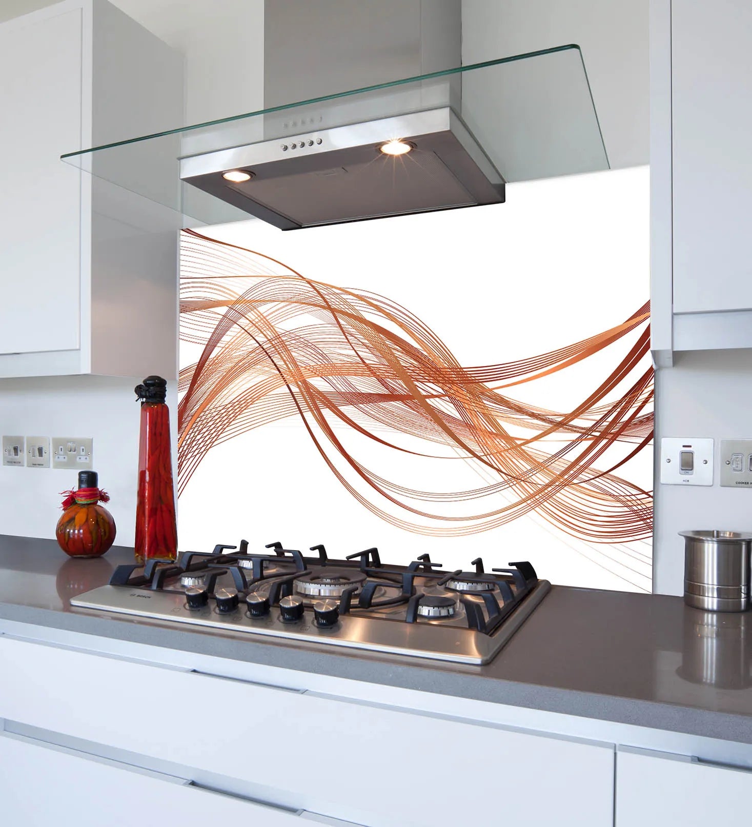 Copper Wave Glass Splashback