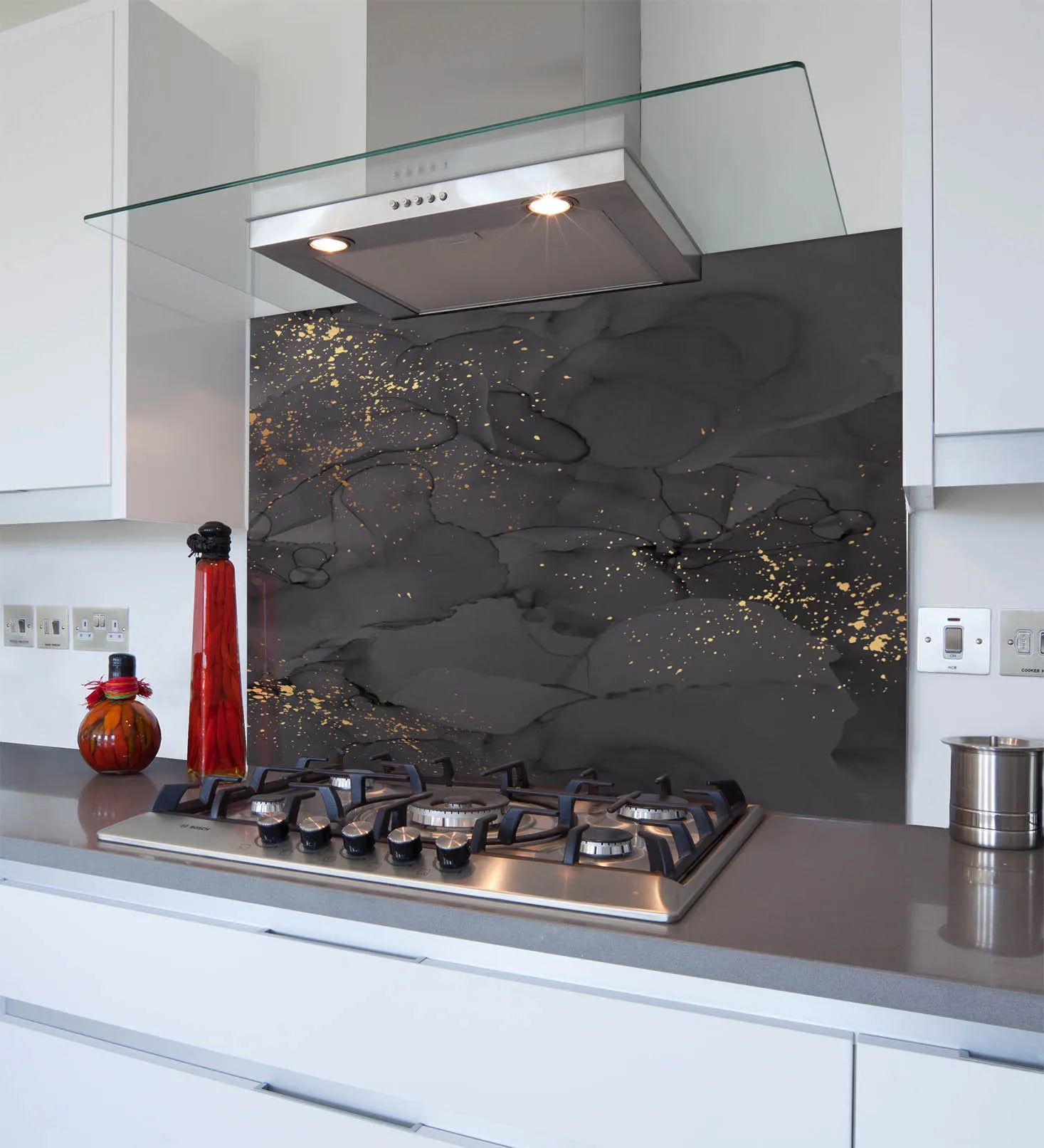 Dark Grey Deluxe Glass Splashback