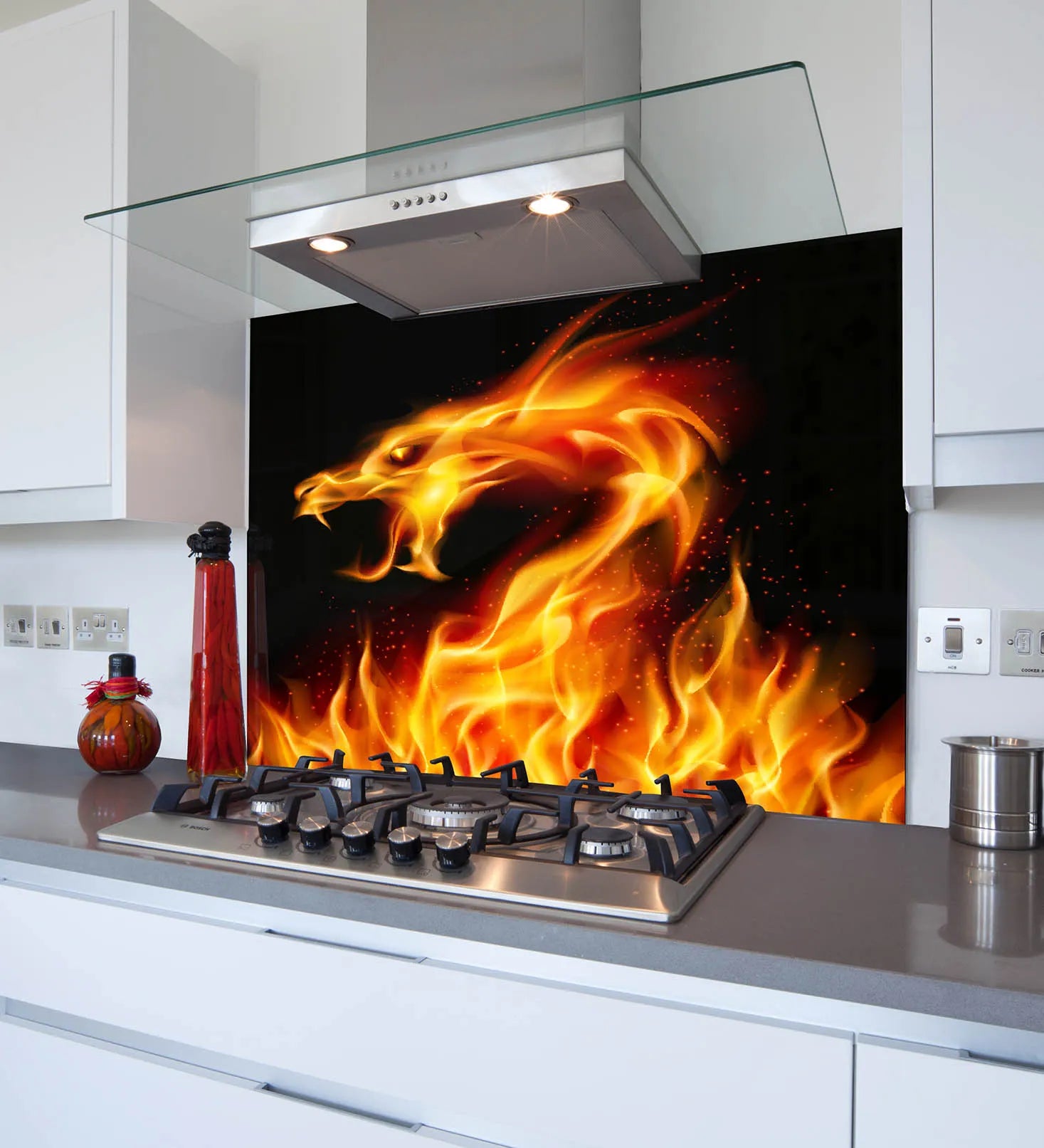 Fire Dragon Glass Splashback