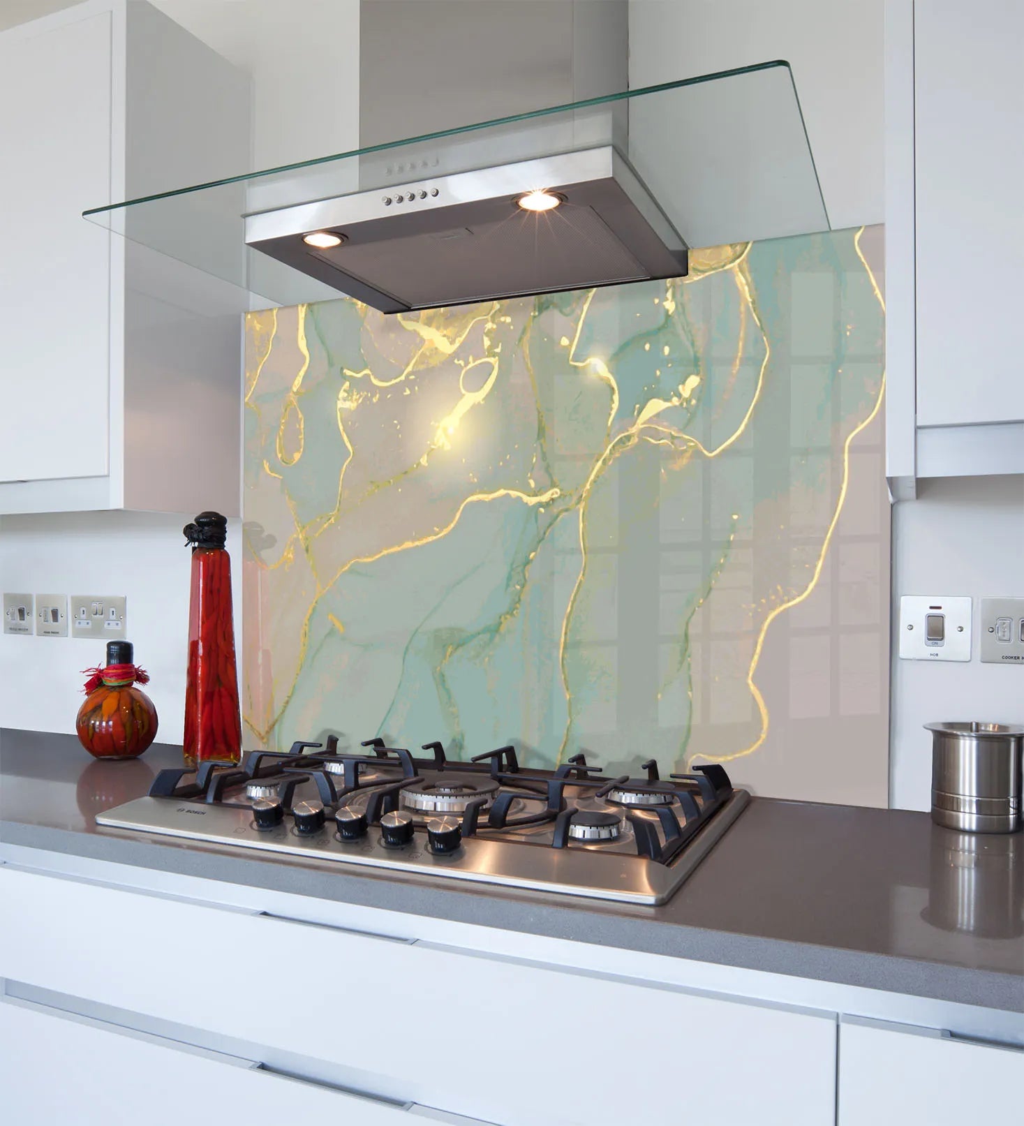 Gold Aura Glass Splashback