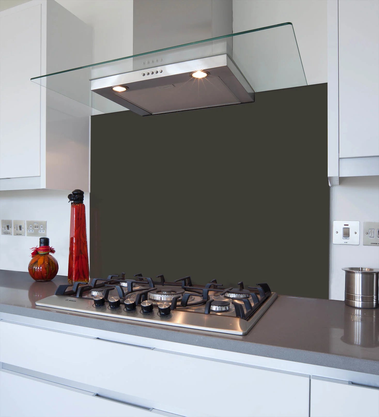 Grey Brown Glass Splashback