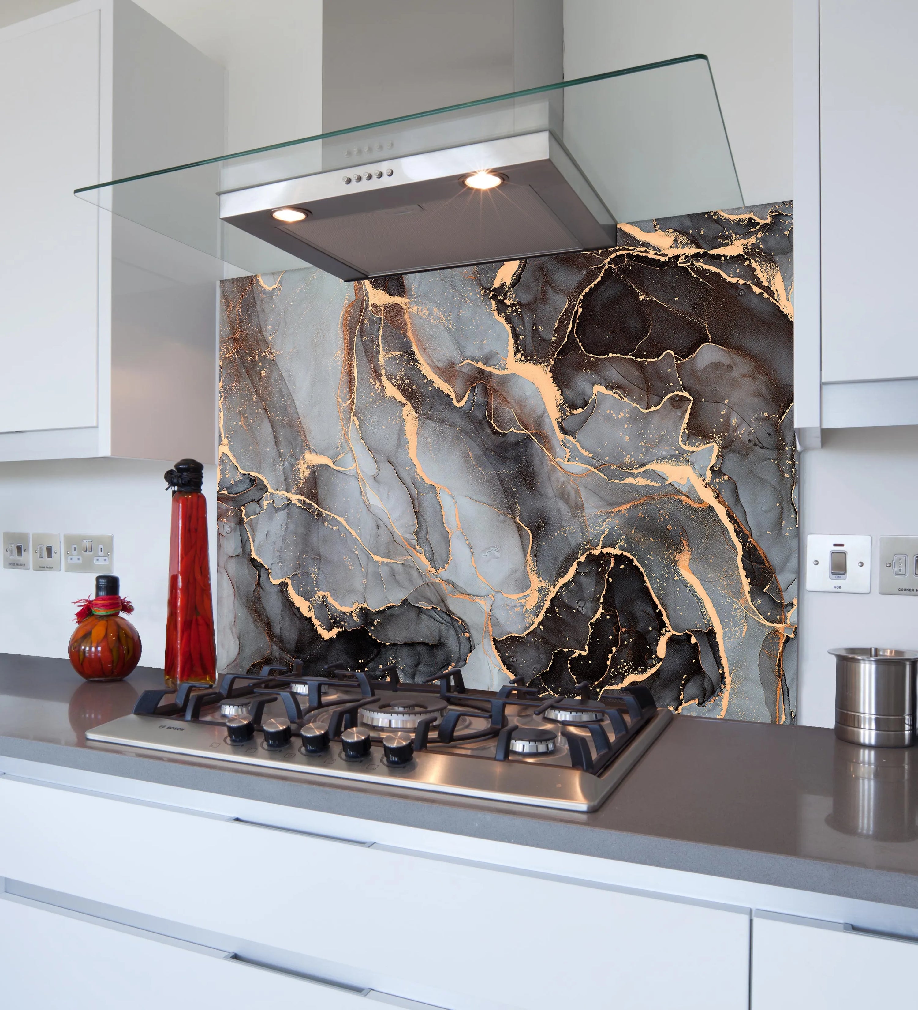 Grey Deluxe Glass Splashback