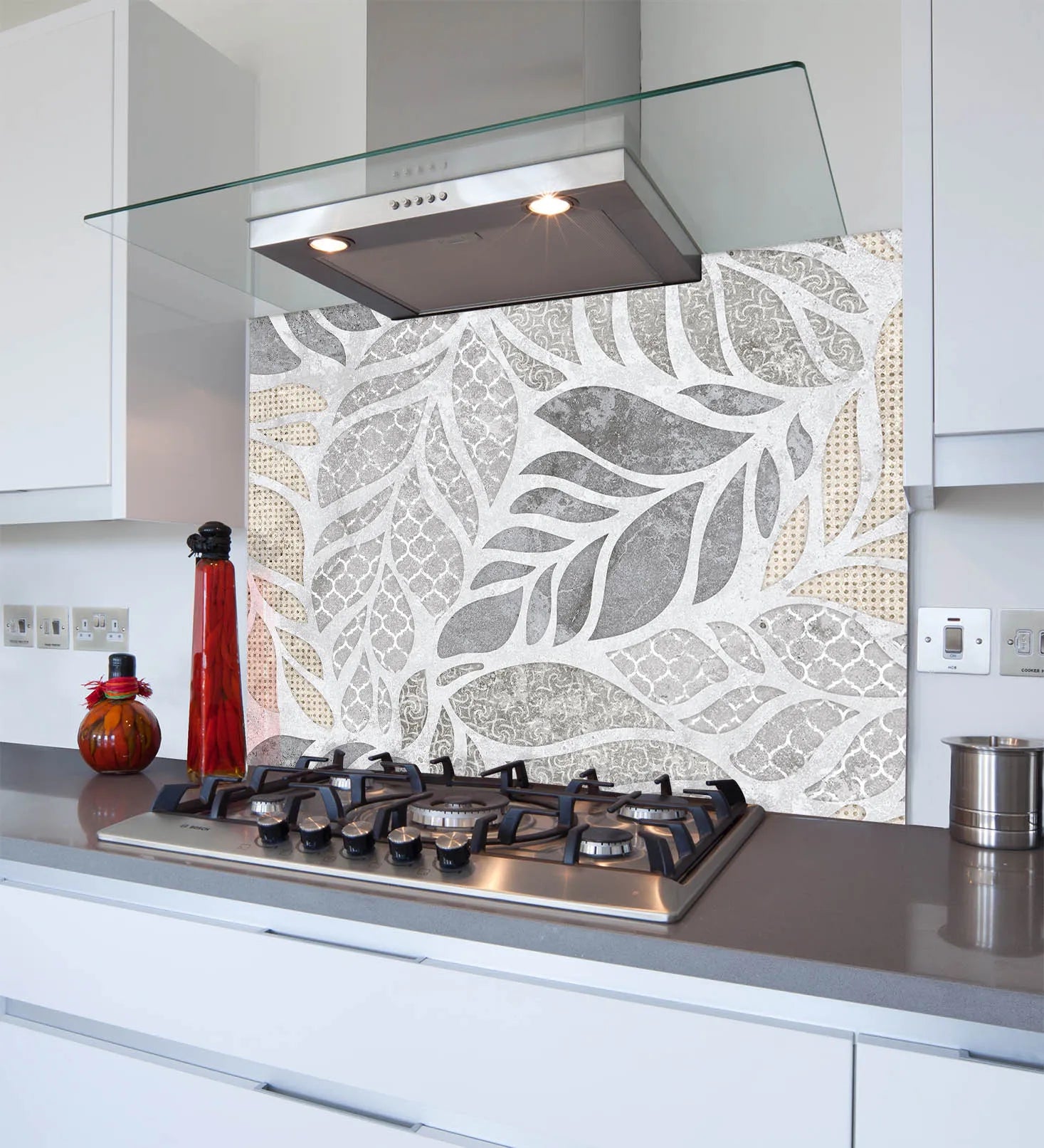 Leaves Mosaic Glass Splashback