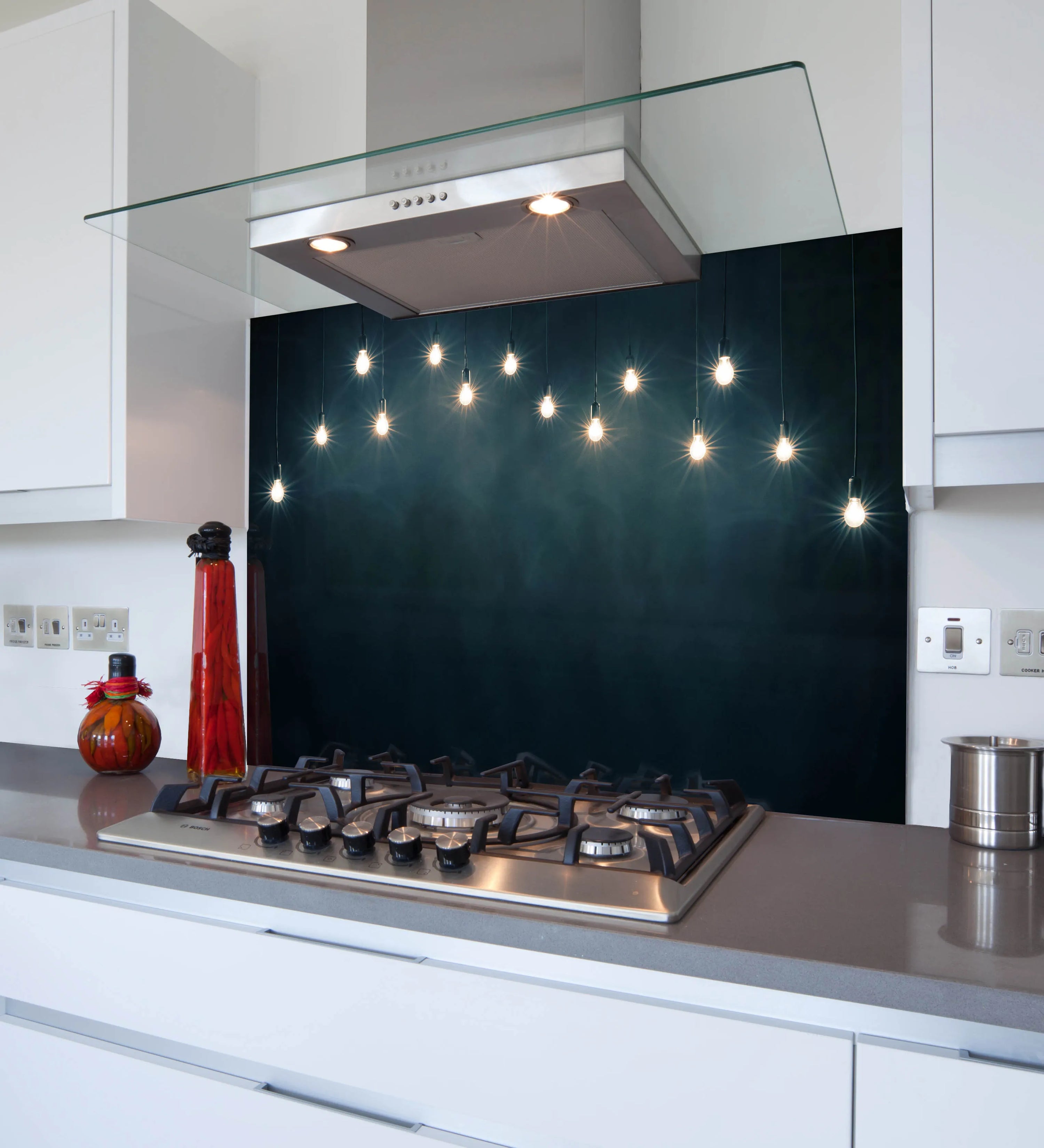 Lightbulbs Glass Splashback