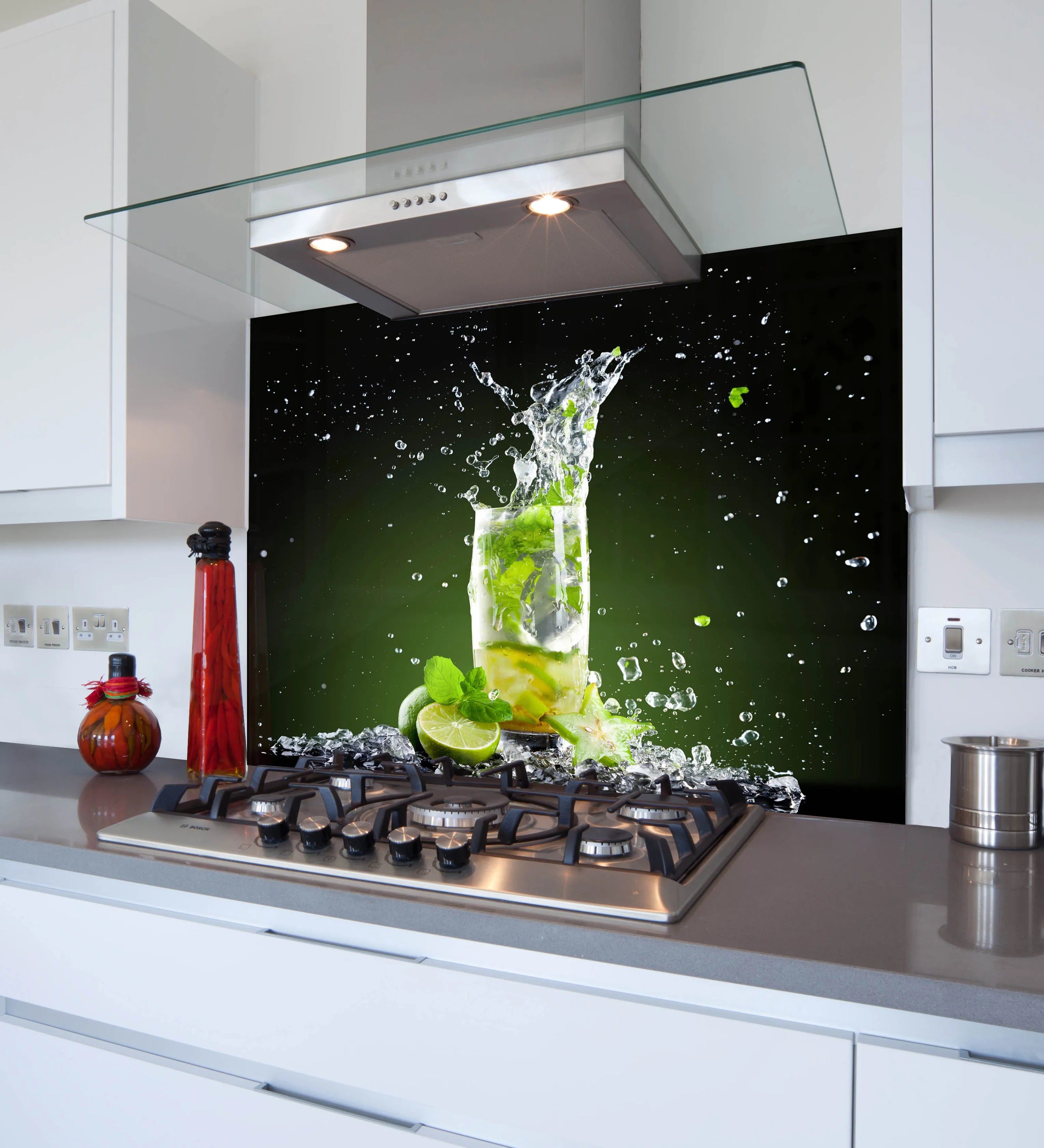 Lime & Ice Glass Splashback