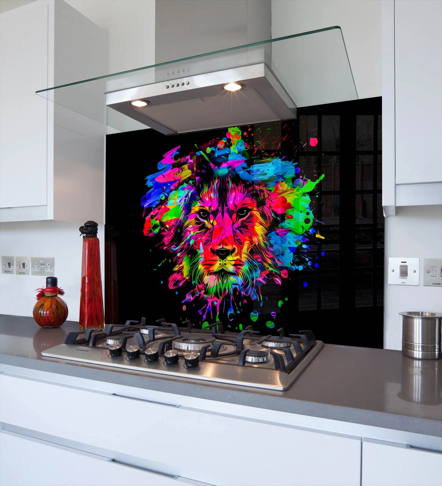 Lion Splash Glass Splashback