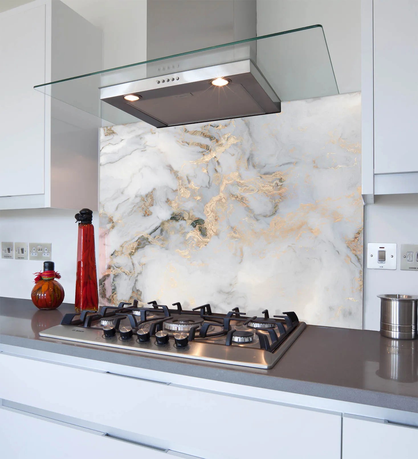 Marble Mix Glass Splashback