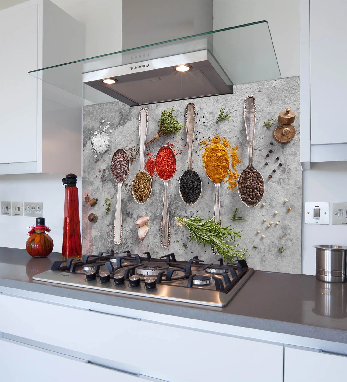 Marble Spices Glass Splashback