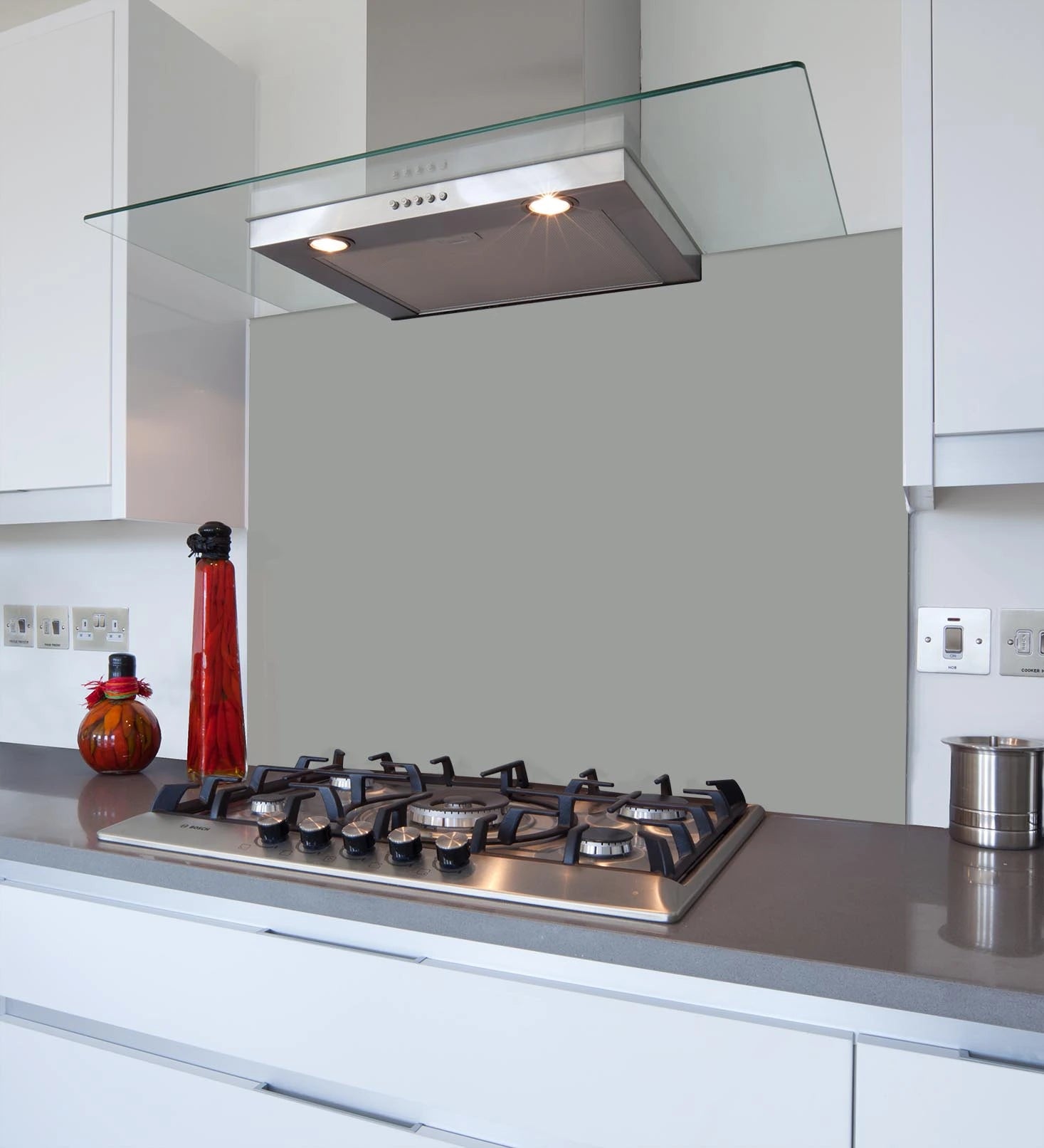 Mid Grey Glass Splashback