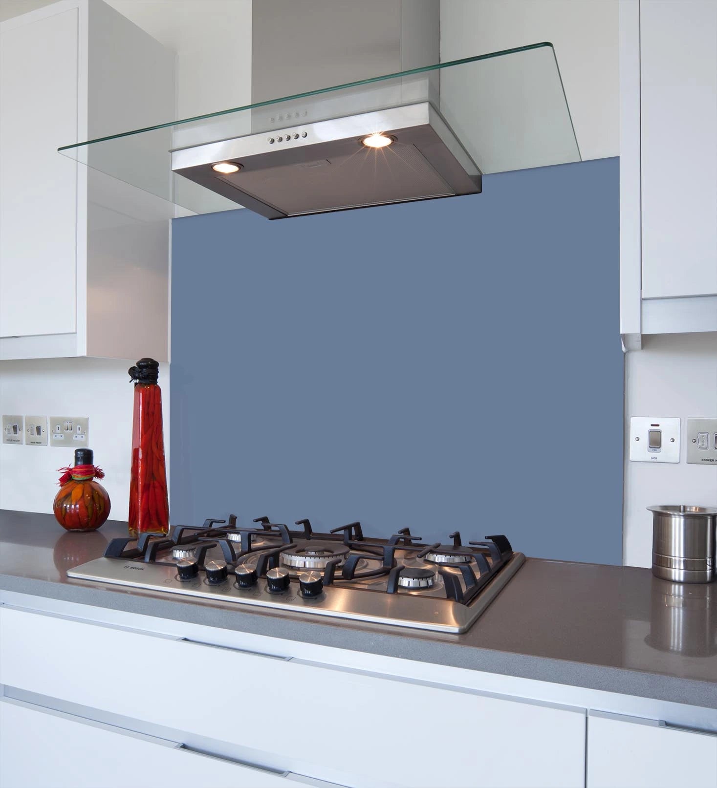 Pigeon Blue Glass Splashback