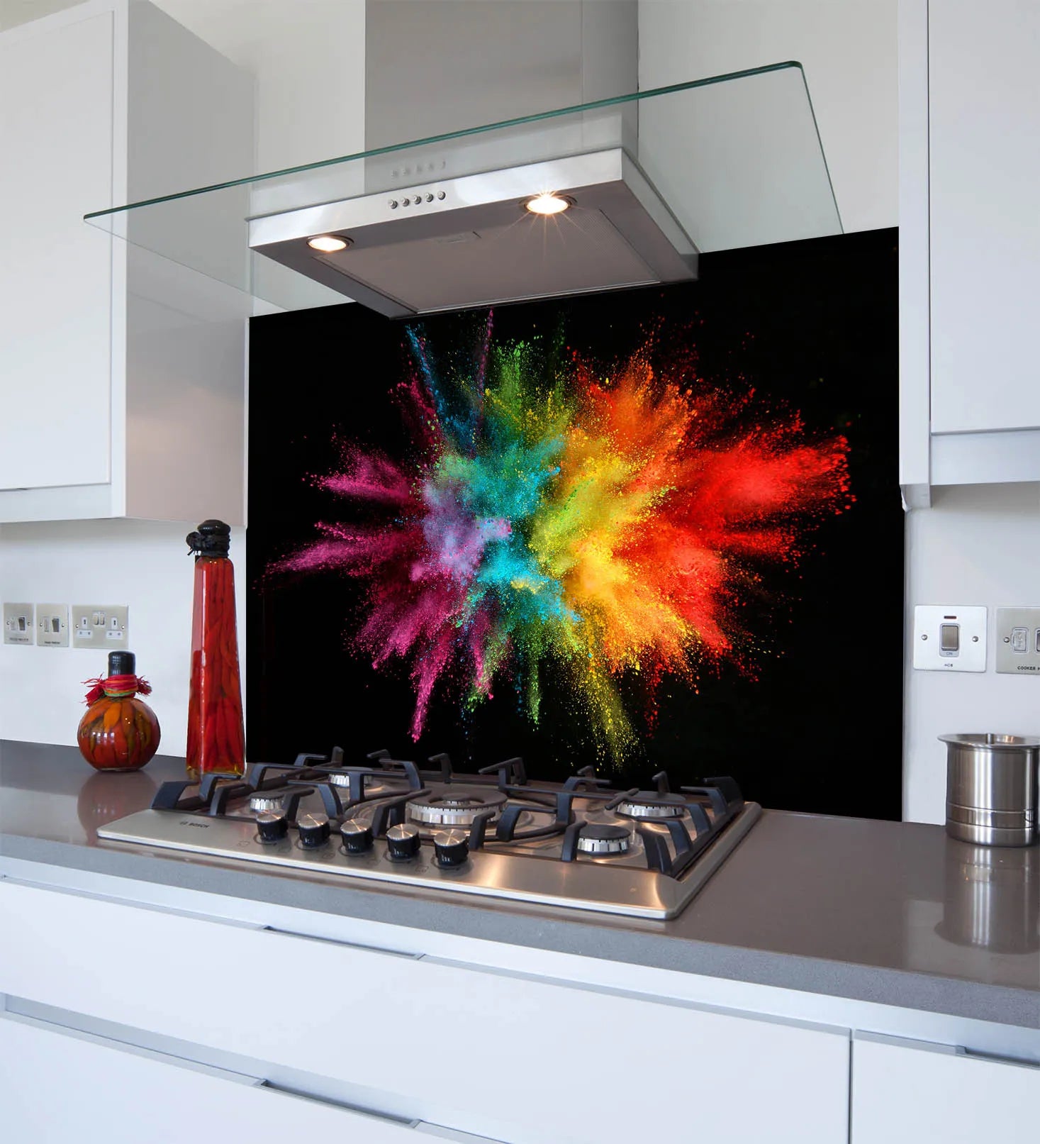 Powder Splash Glass Splashback