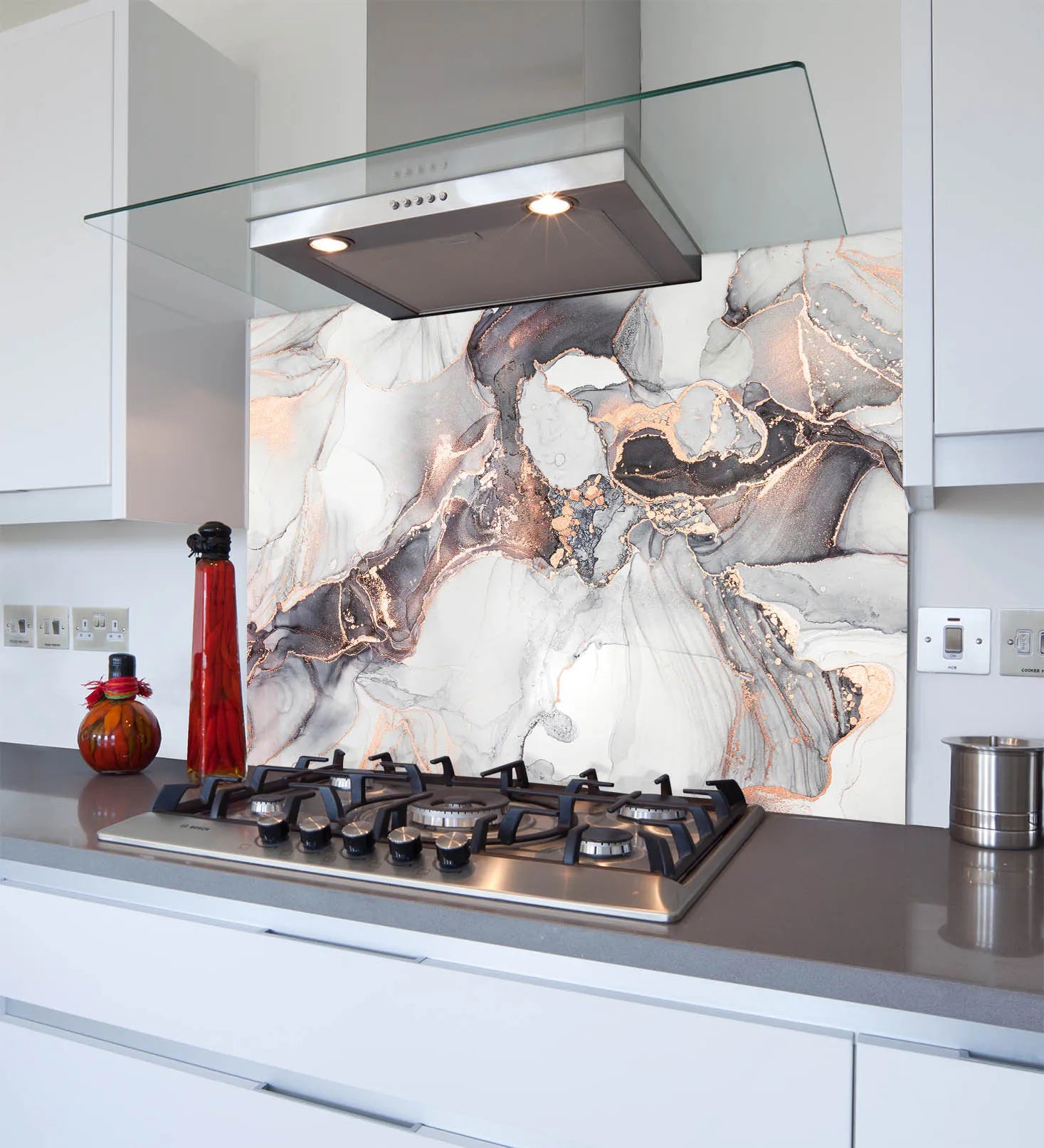 Rose Gold Deluxe Glass Splashback