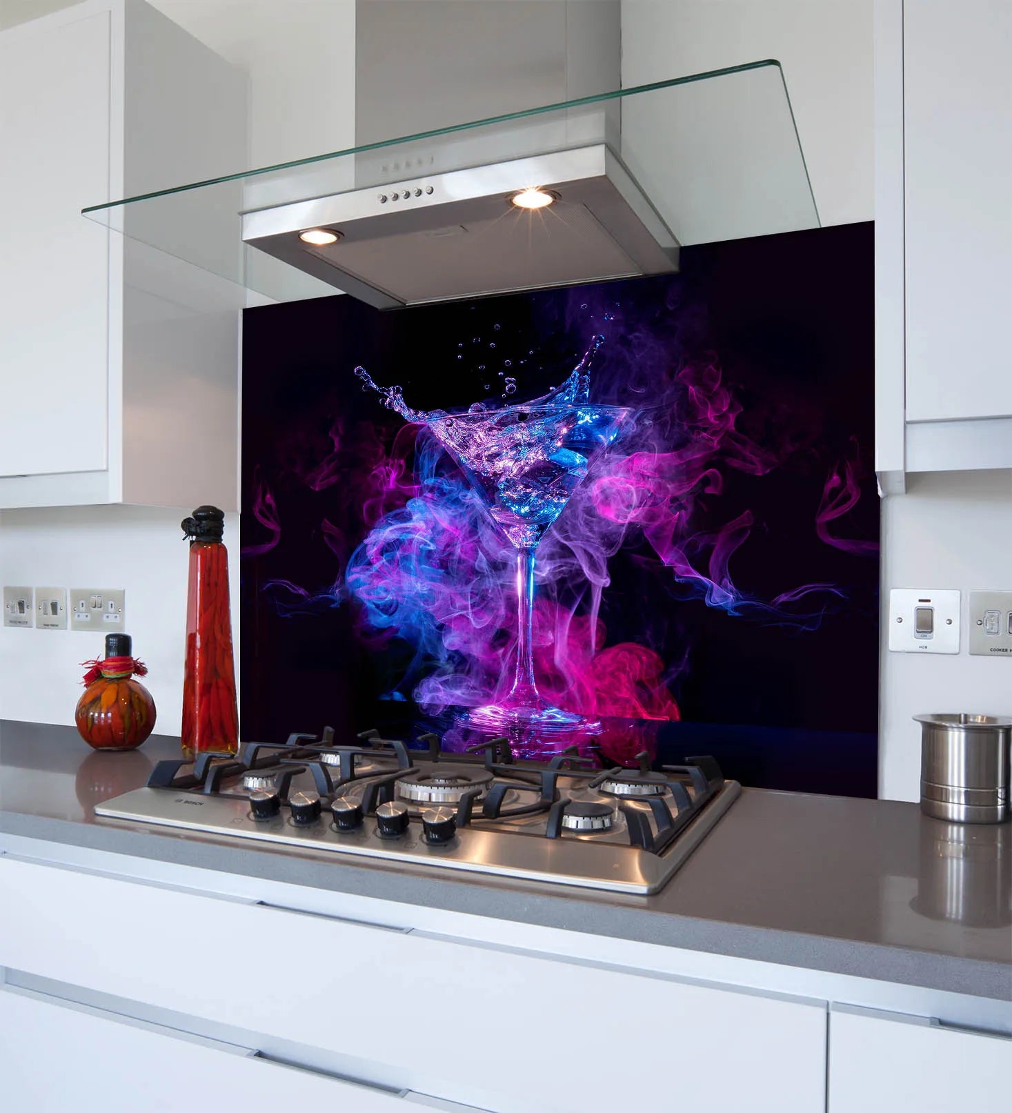 Smoke Cocktail Glass Splashback