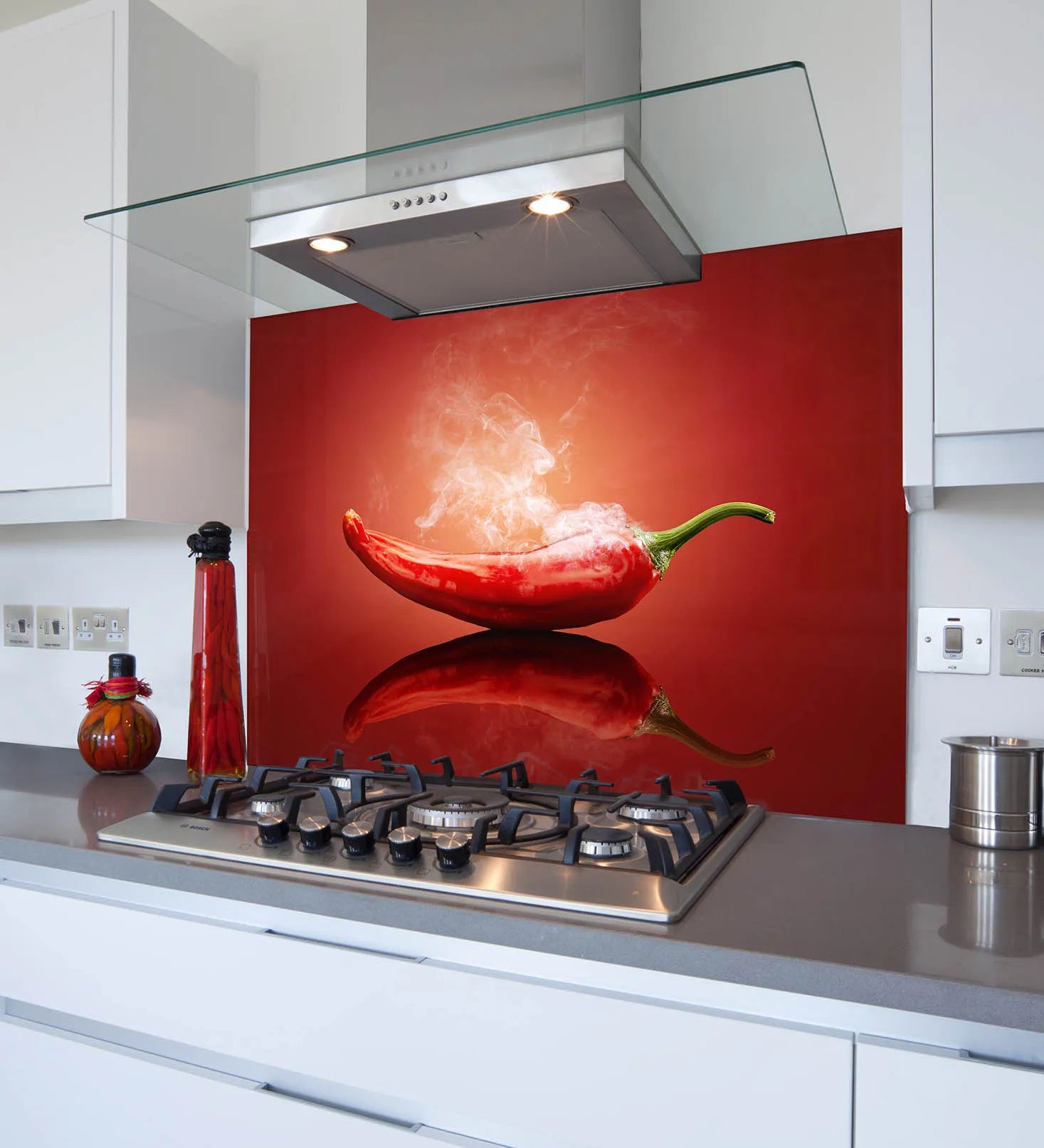 Smoking Chilli Glass Splashback