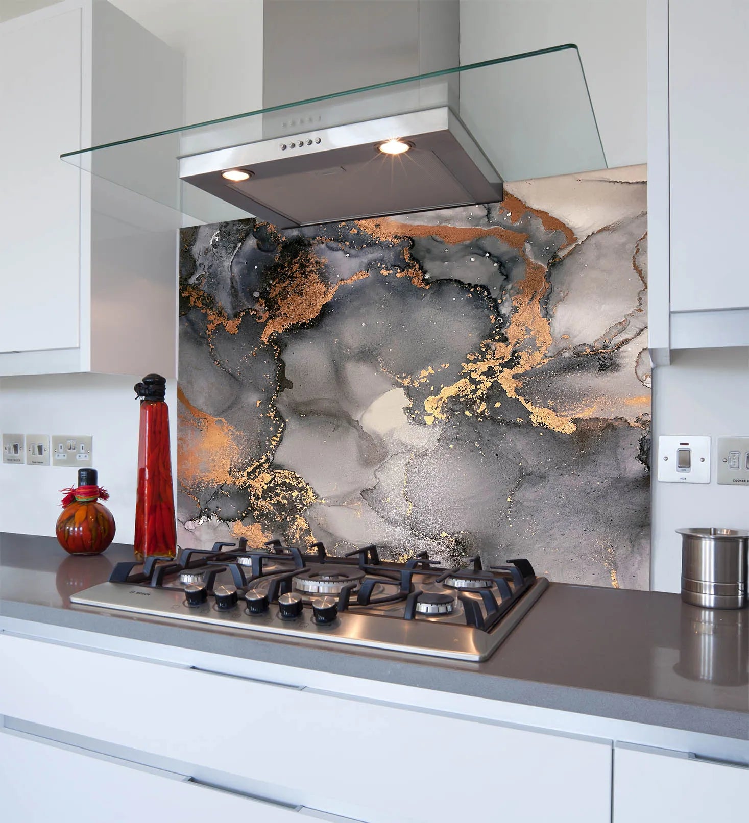 Soft Copper Glass Splashback