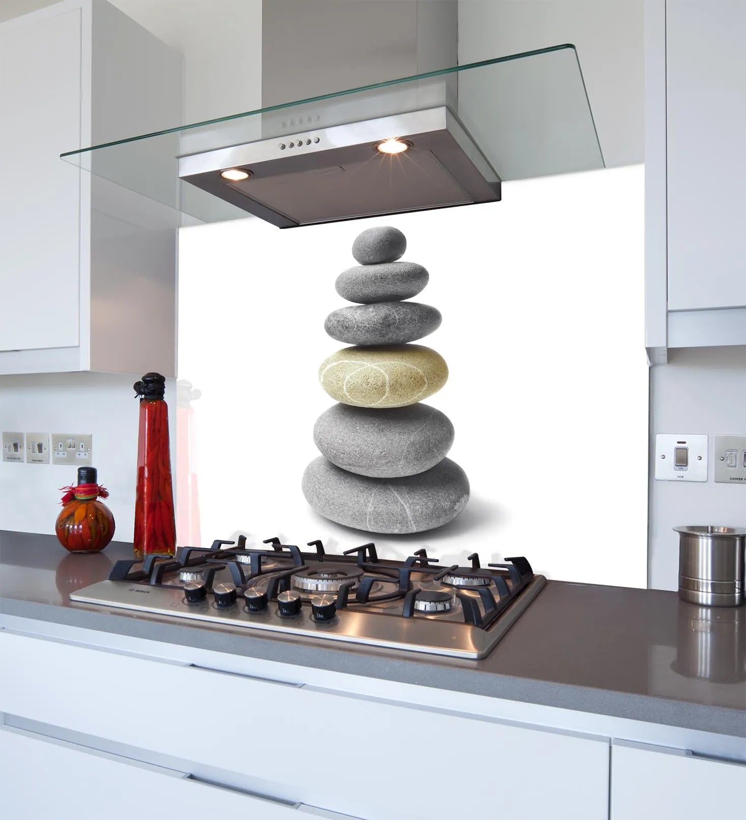 Stacked Stones Glass Splashback