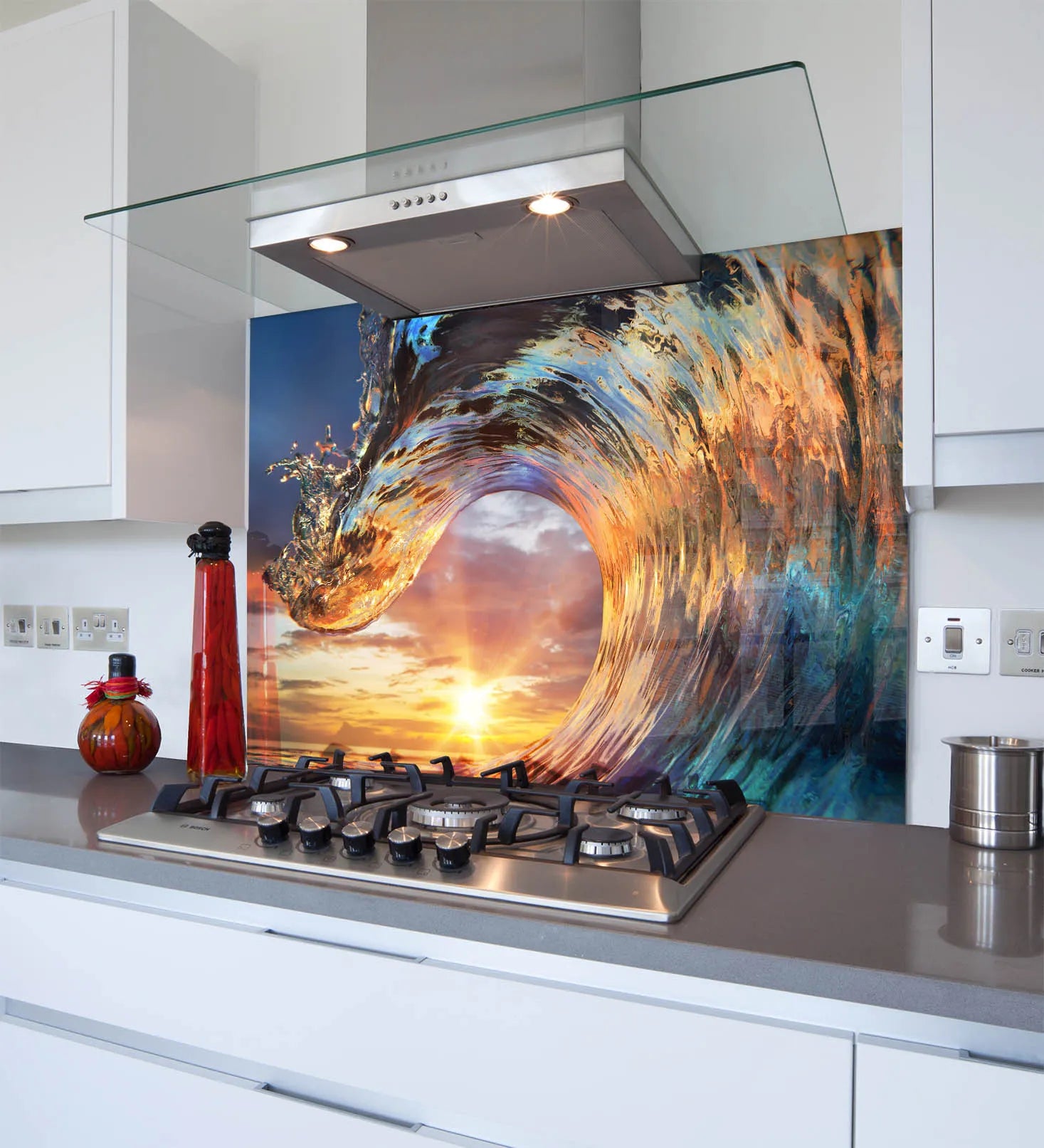 Sunset Wave Glass Splashback