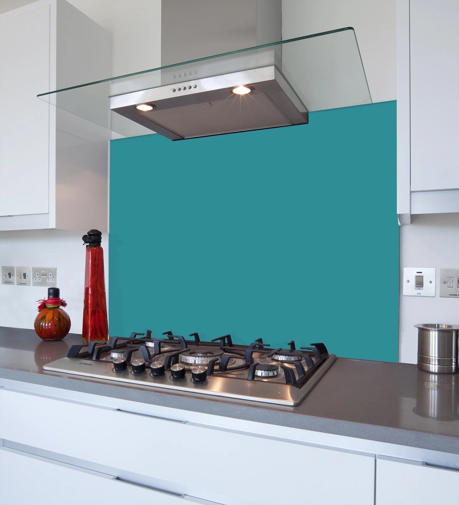 Teal Glass Splashback