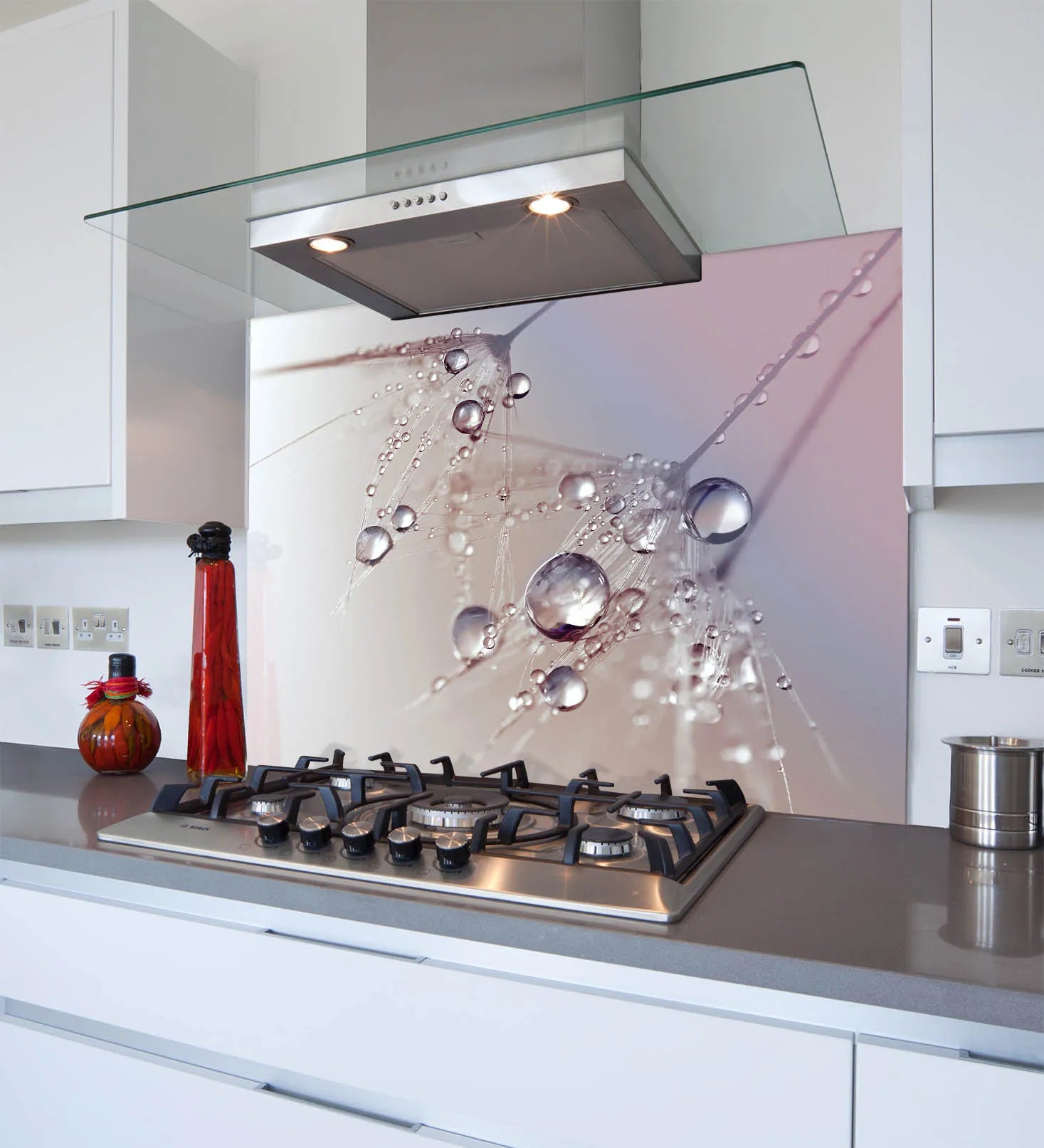 Water Dandelion Glass Splashback