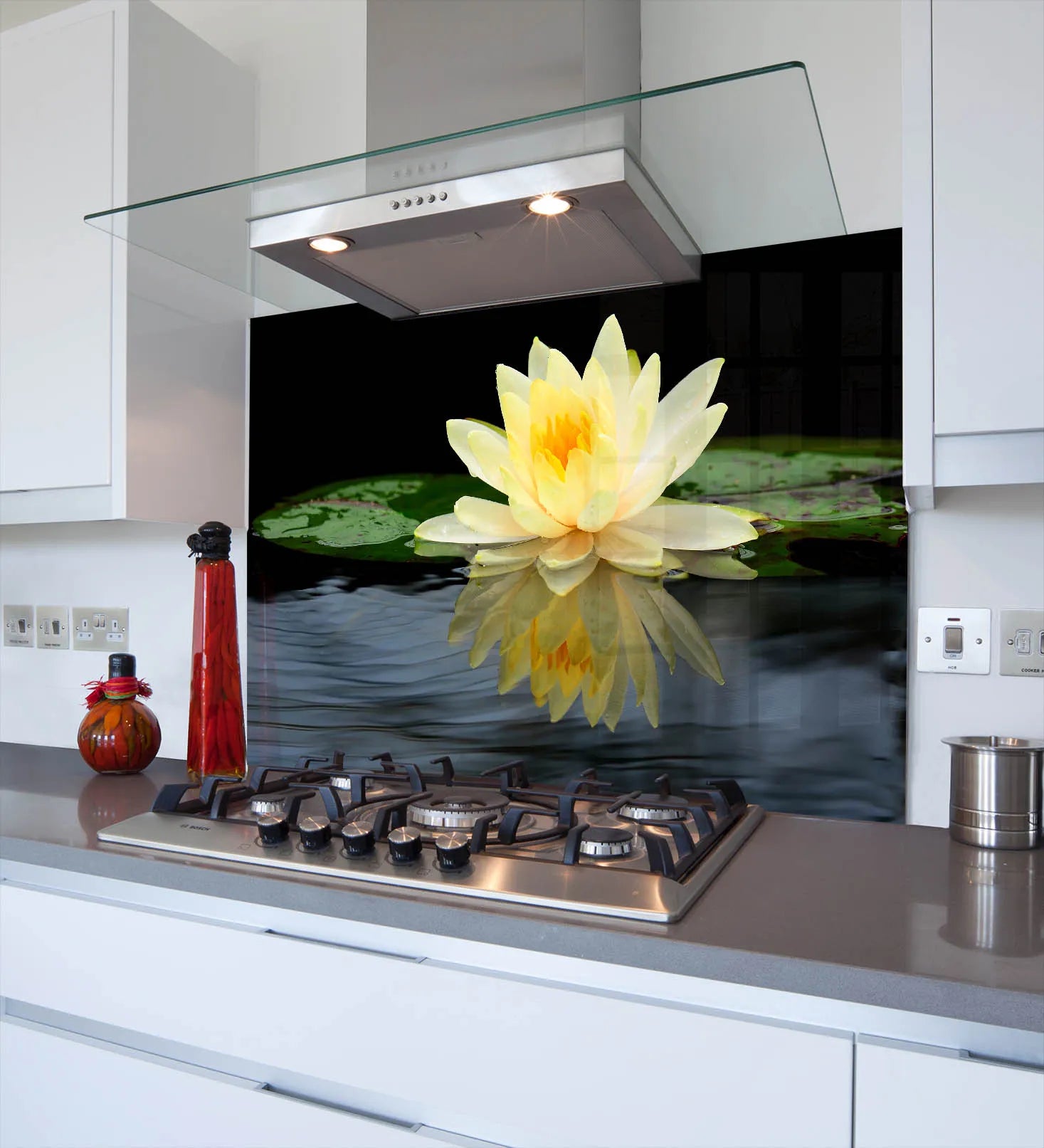 Water Flower Glass Splashback