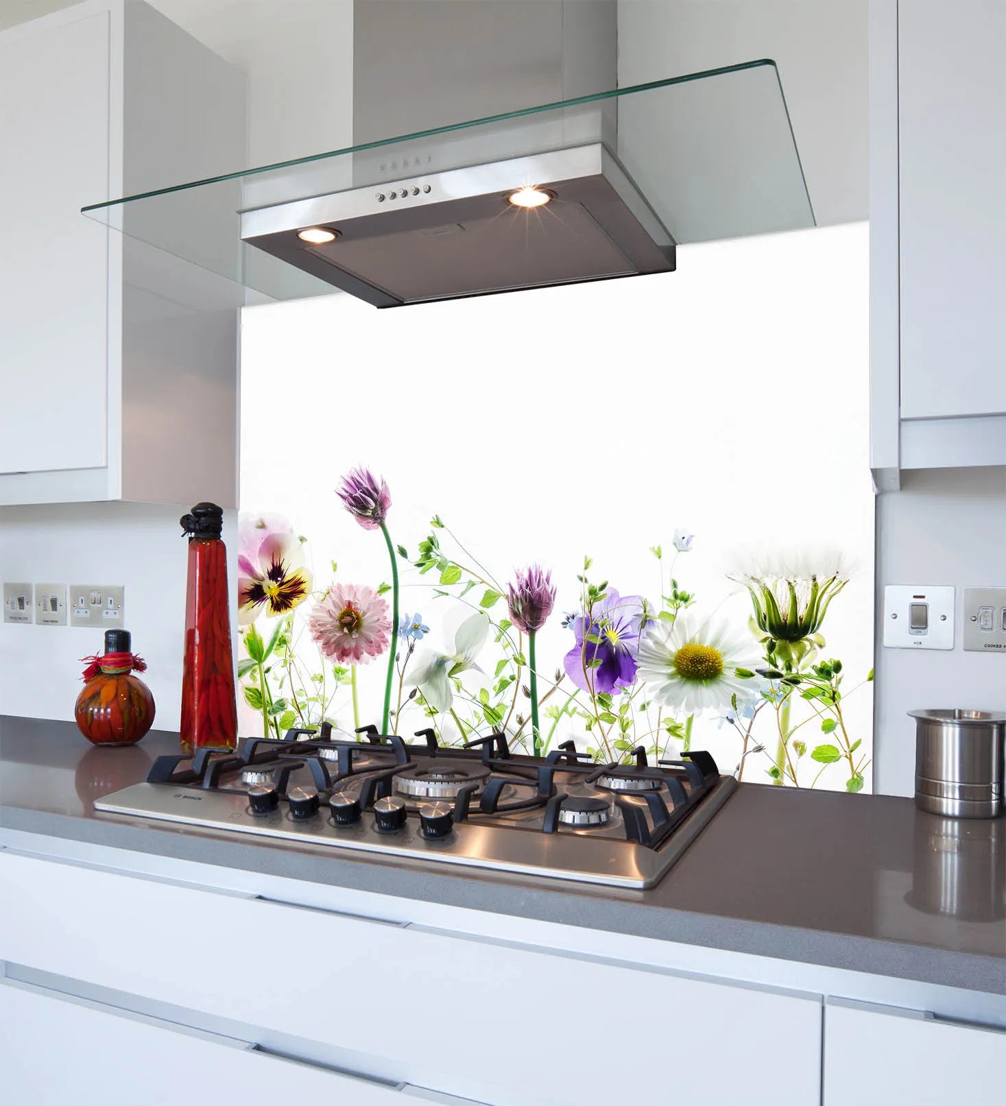 Wild Flowers Glass Splashback