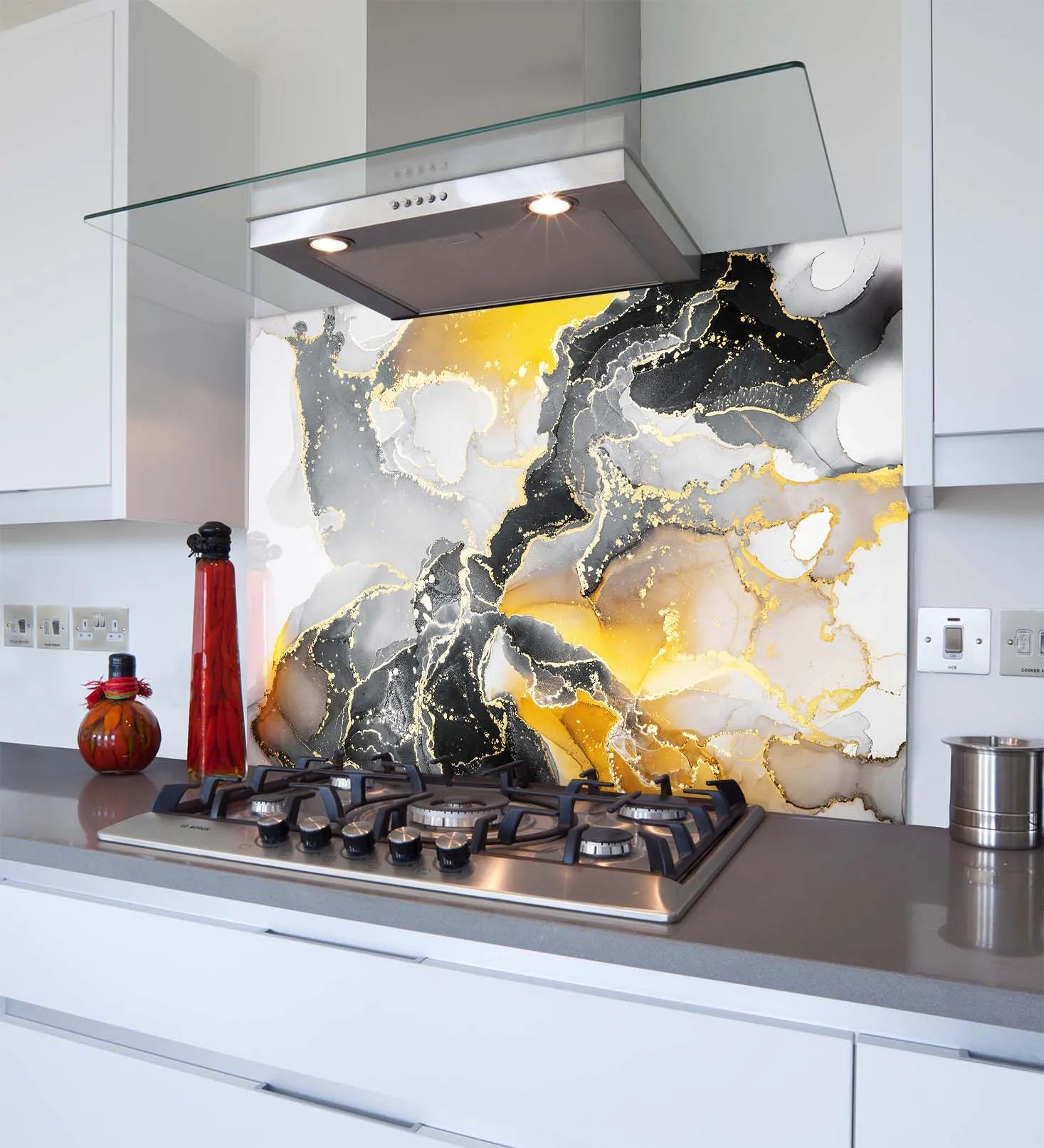 Yellow Deluxe Glass Splashback