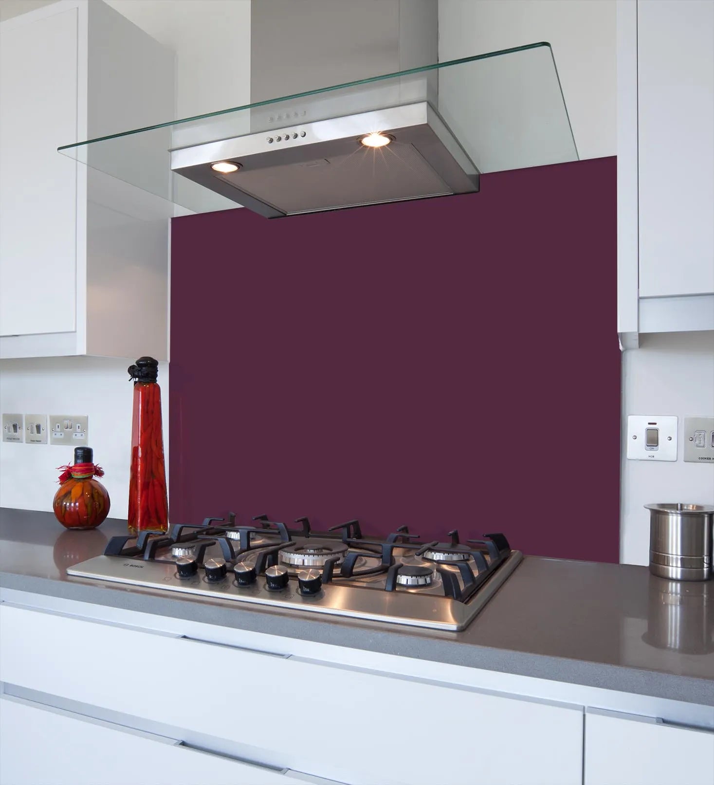 Aubergine Glass Splashback