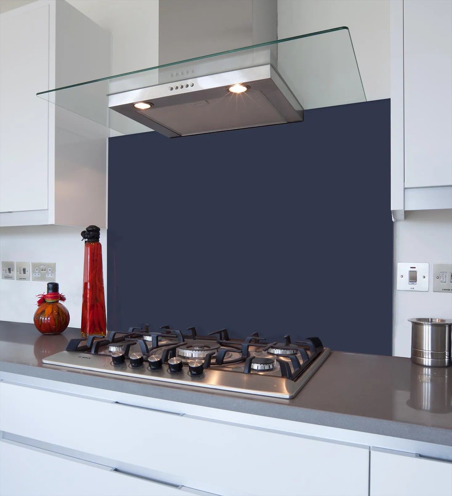 Navy Glass Splashback