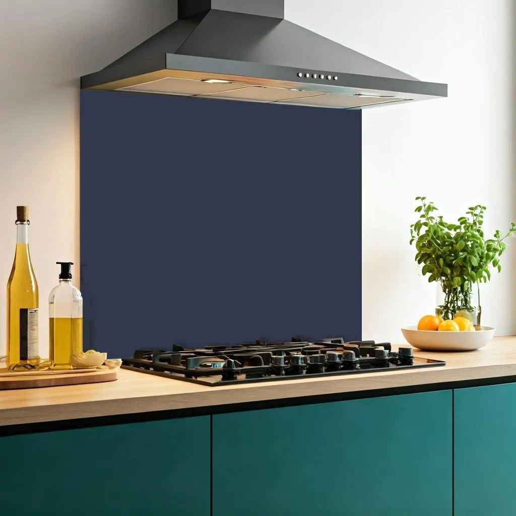 Navy Glass Splashback
