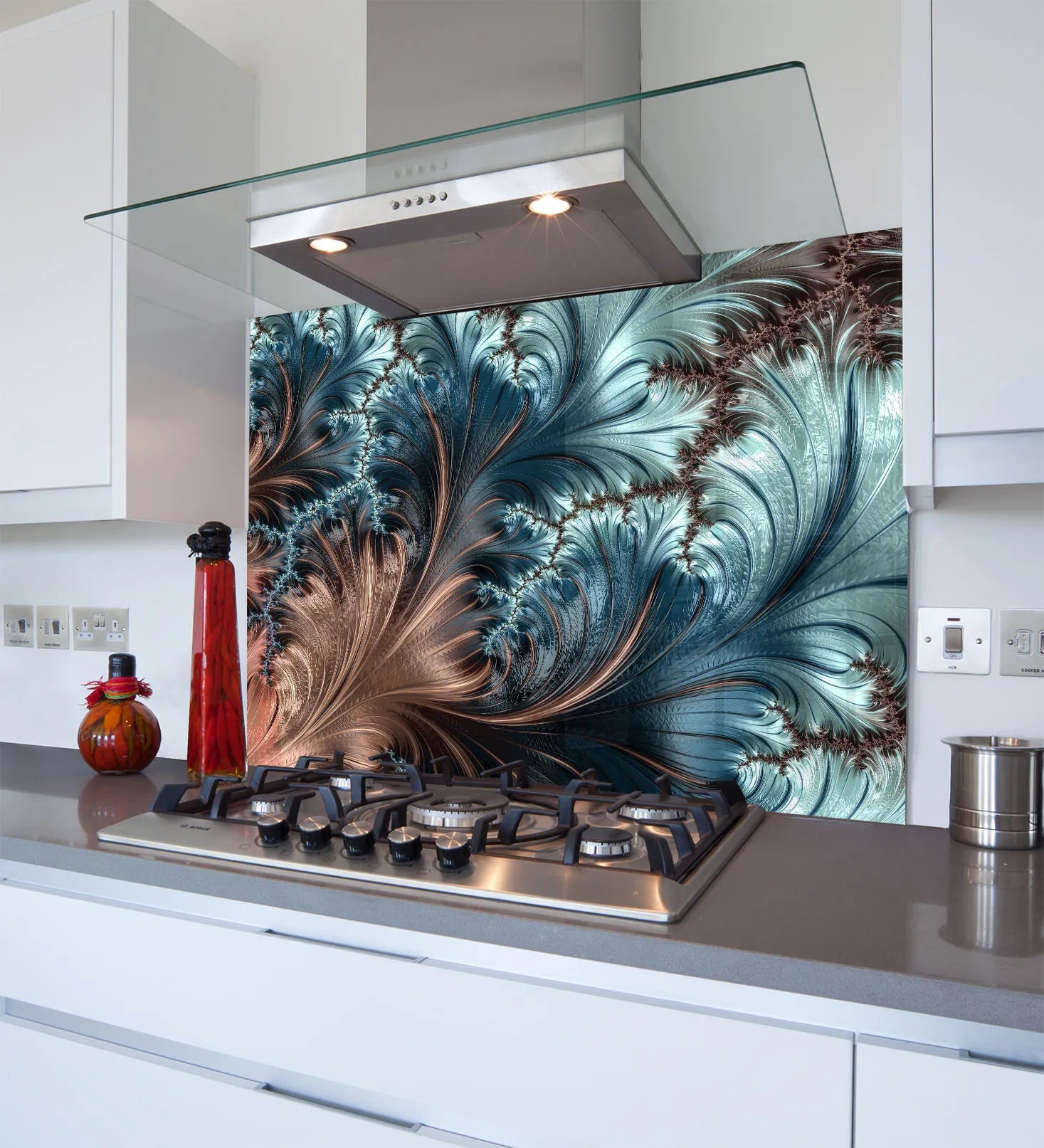 Wave Mottle Glass Splashback