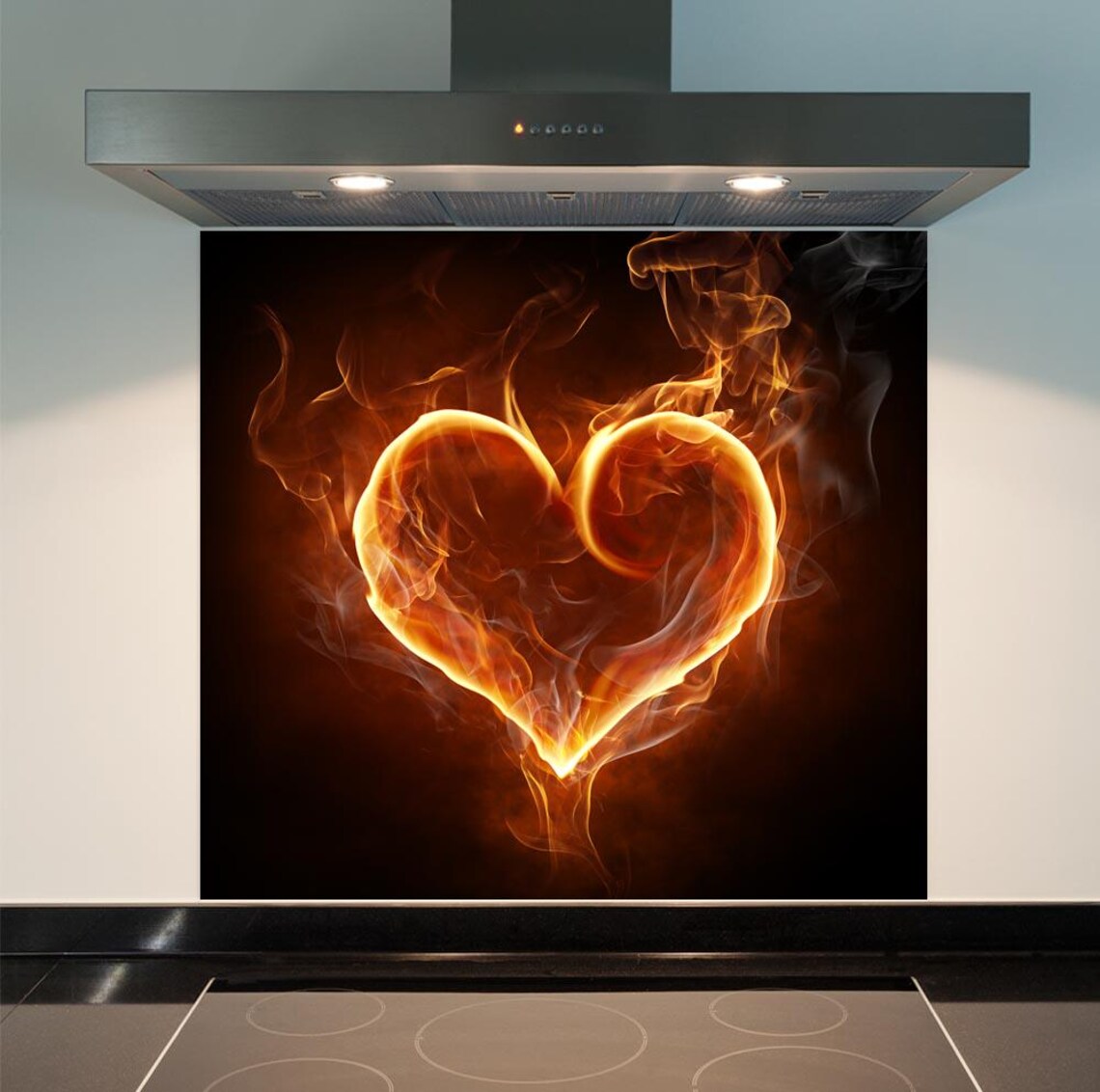 Burning Heart Glass Splashback