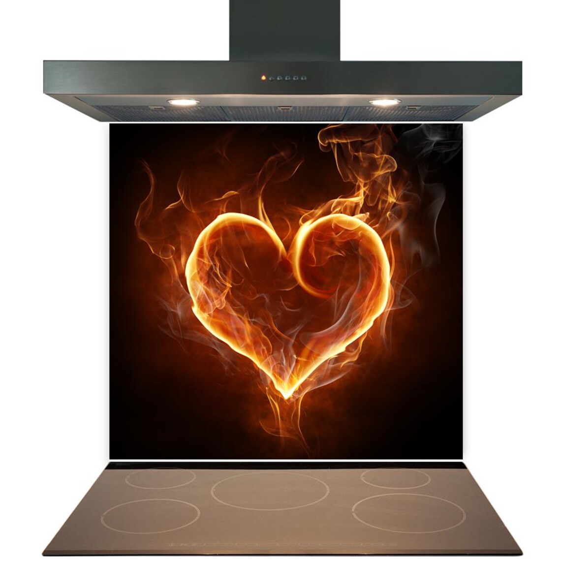 Burning Heart Glass Splashback