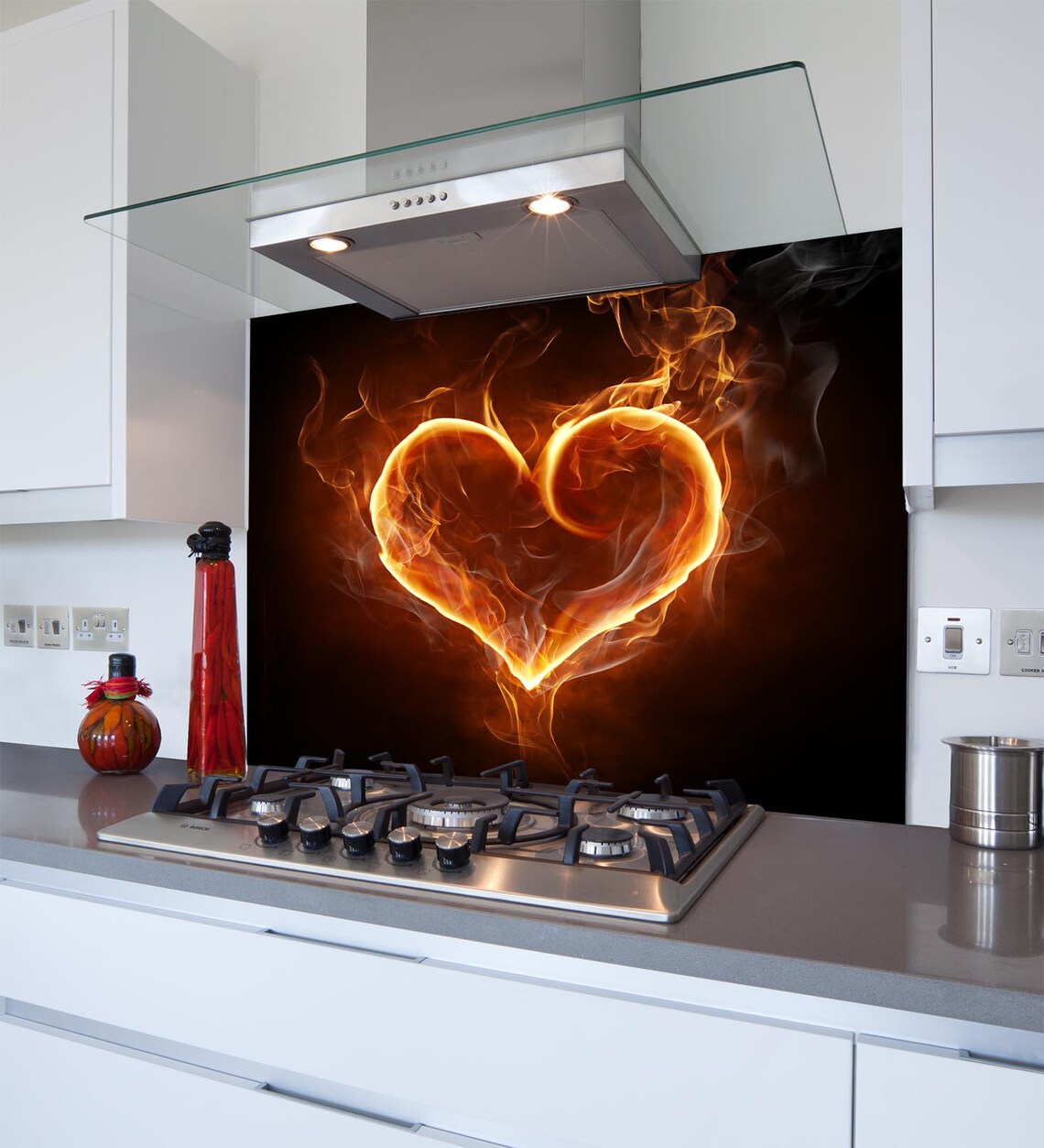 Burning Heart Glass Splashback