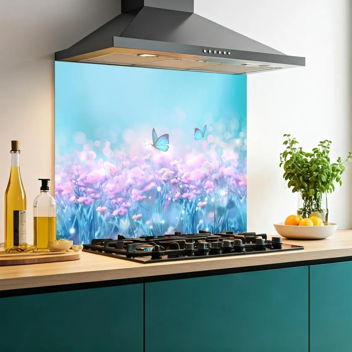 Butterfly Magic Glass Splashback