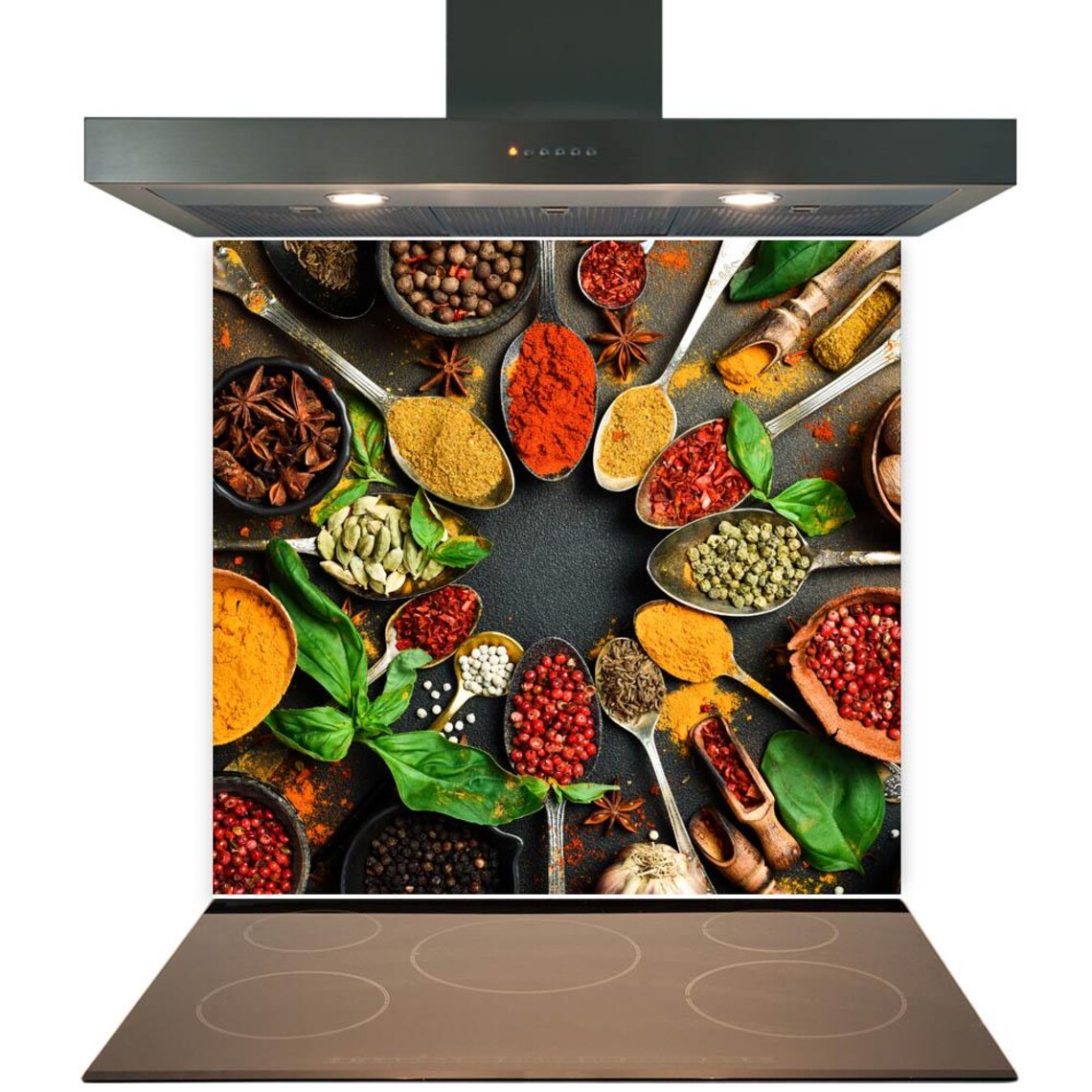 Circle Spices Glass Splashback