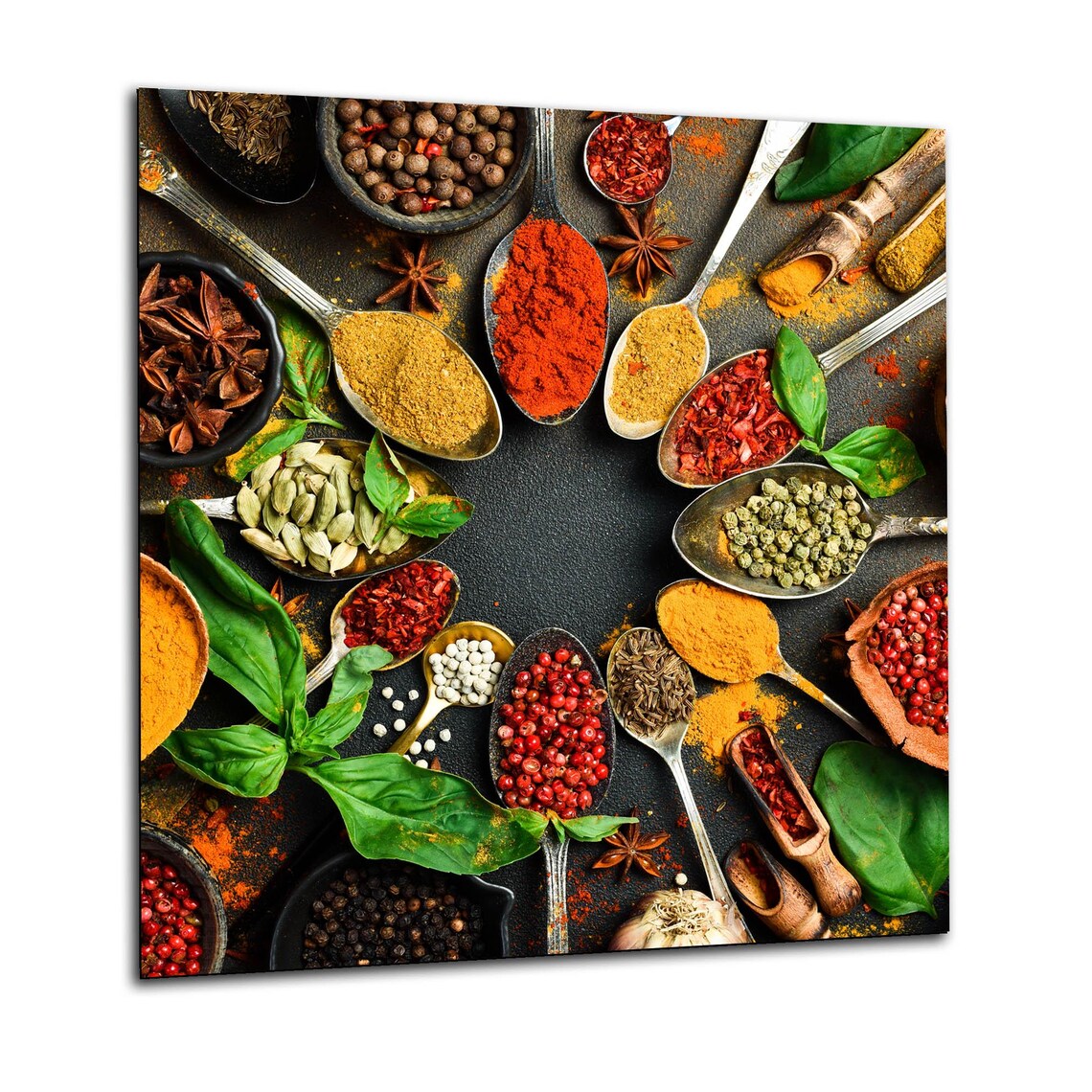 Circle Spices Glass Splashback