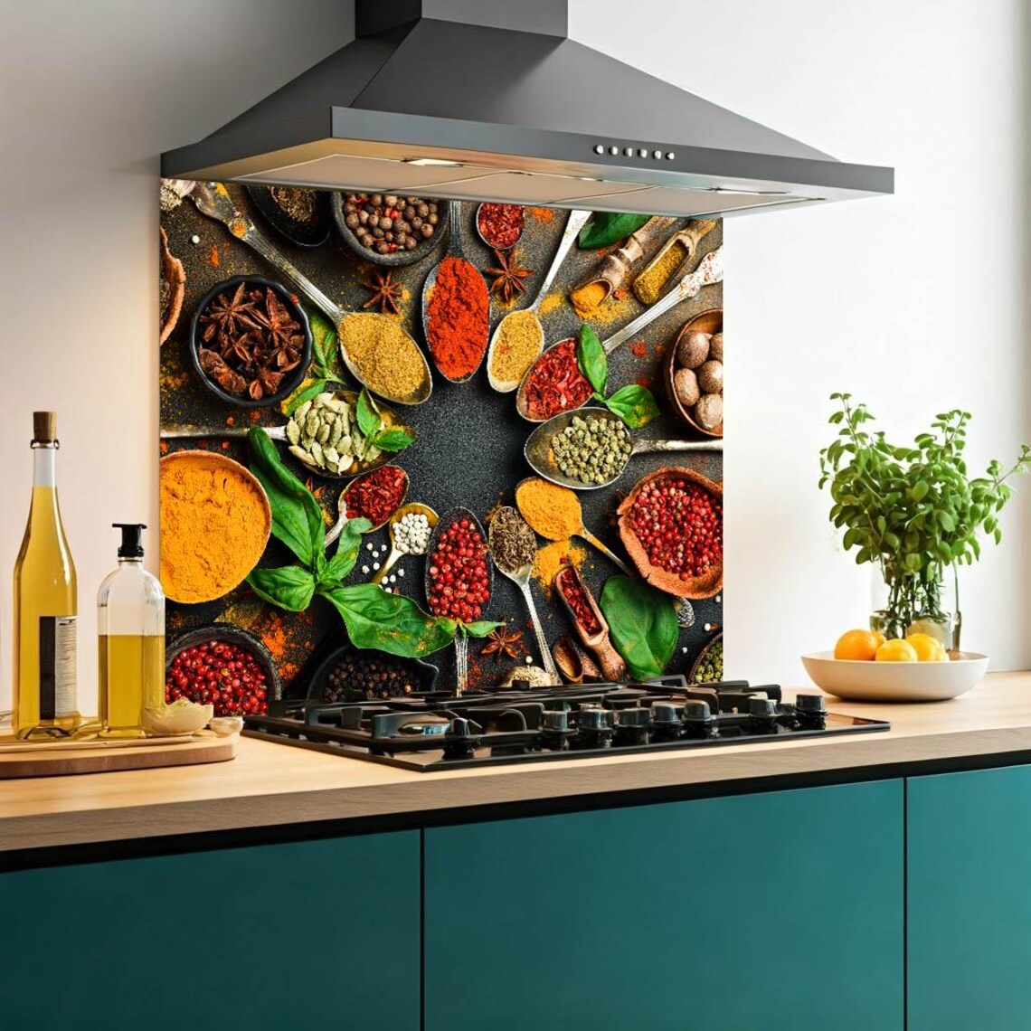 Circle Spices Glass Splashback