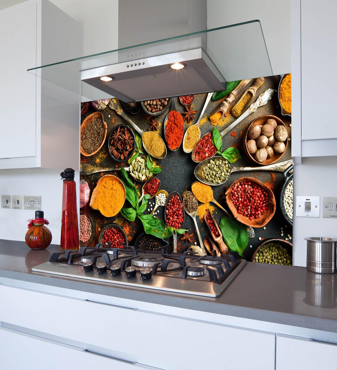 Circle Spices Glass Splashback