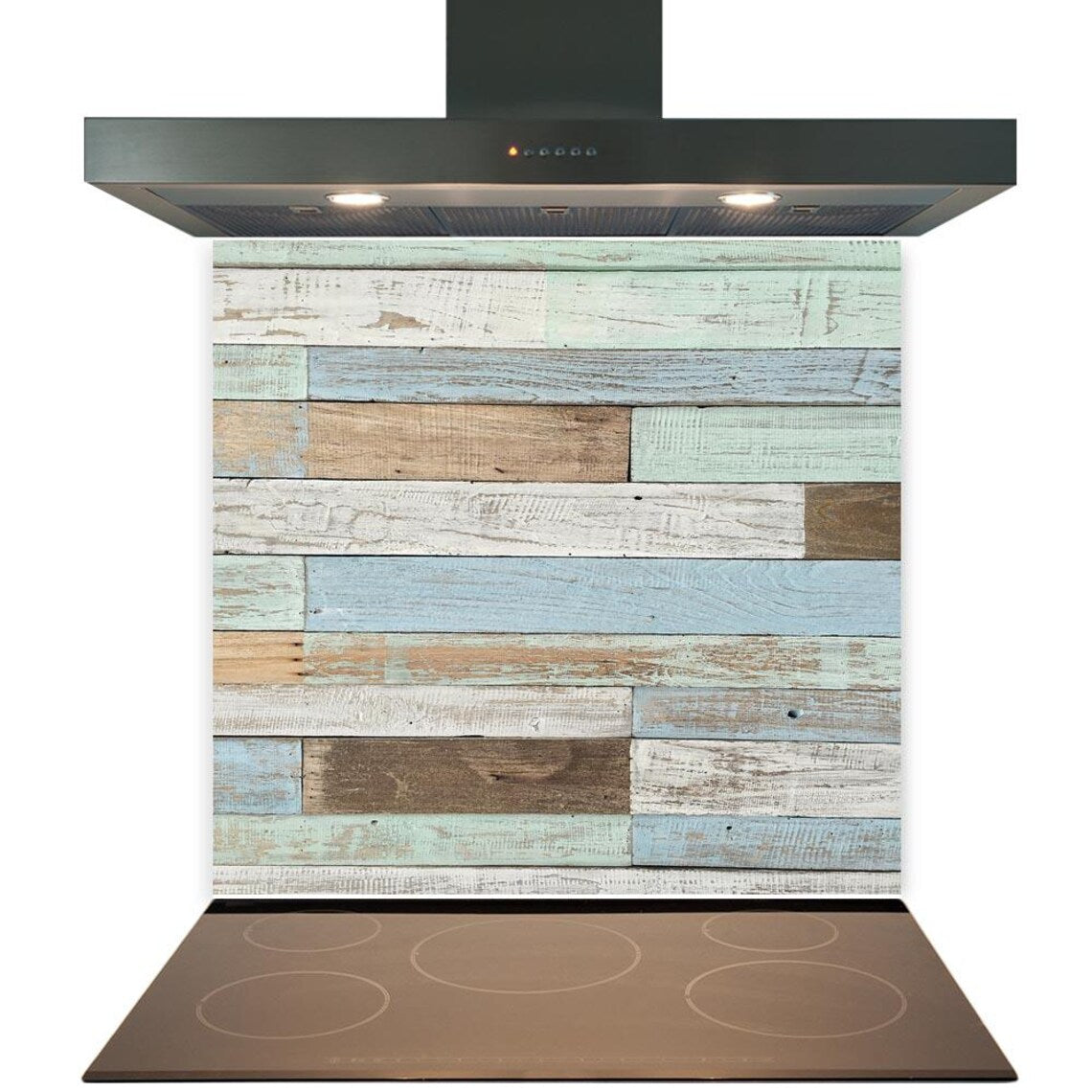 Coloured Planks Glass Splashback