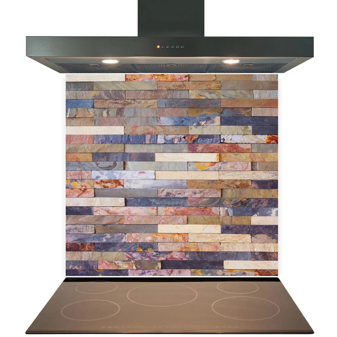 Coloured Stones Glass Splashback