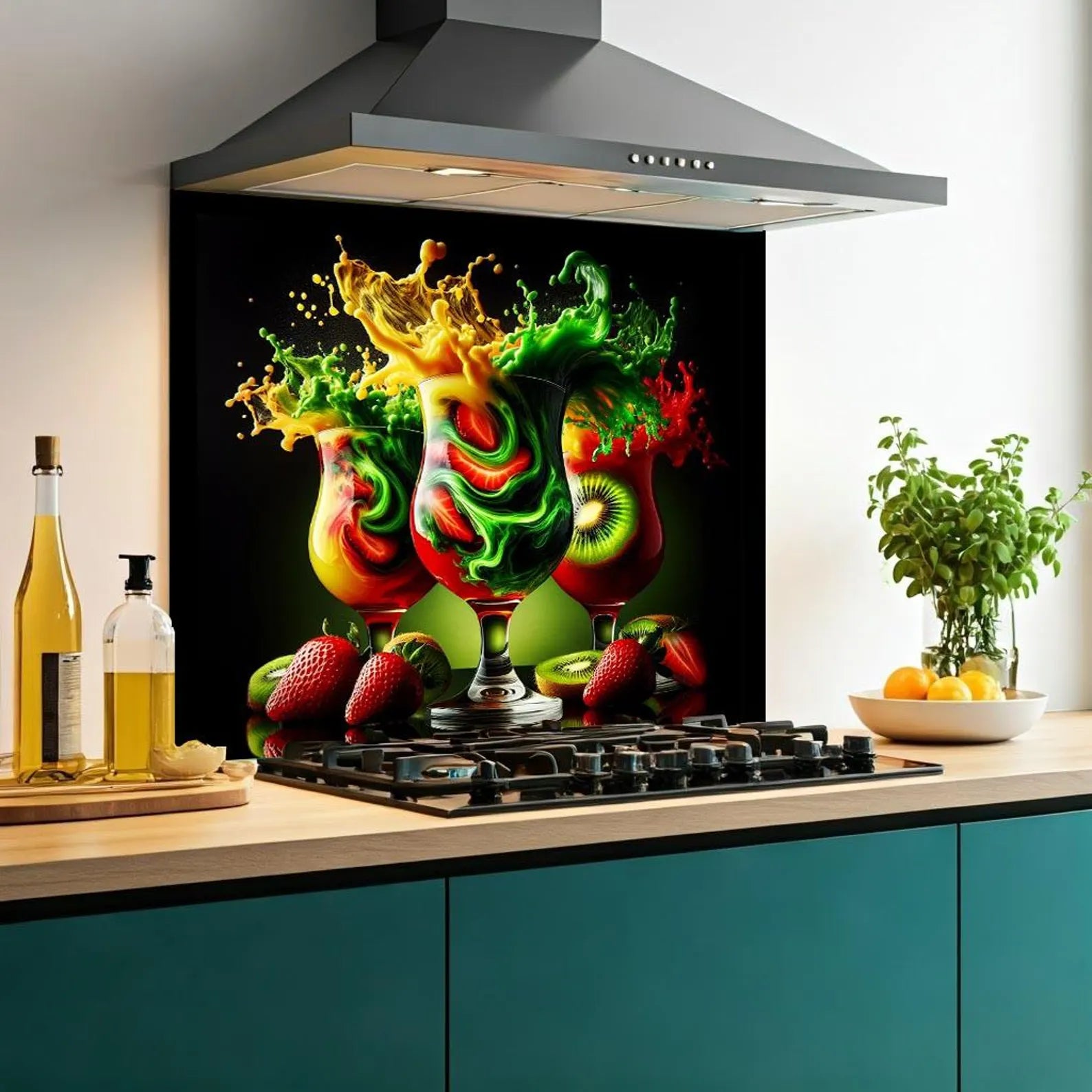 Colourful Cocktails Glass Splashback
