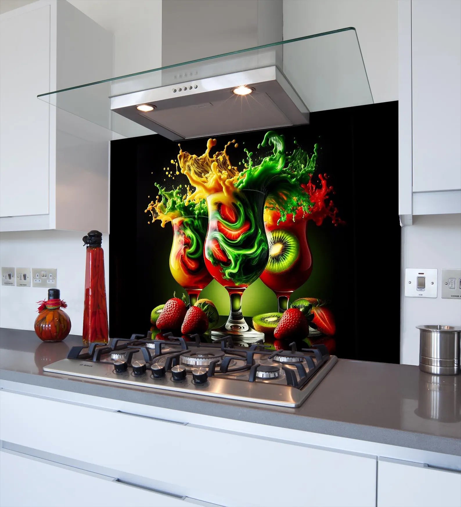 Colourful Cocktails Glass Splashback
