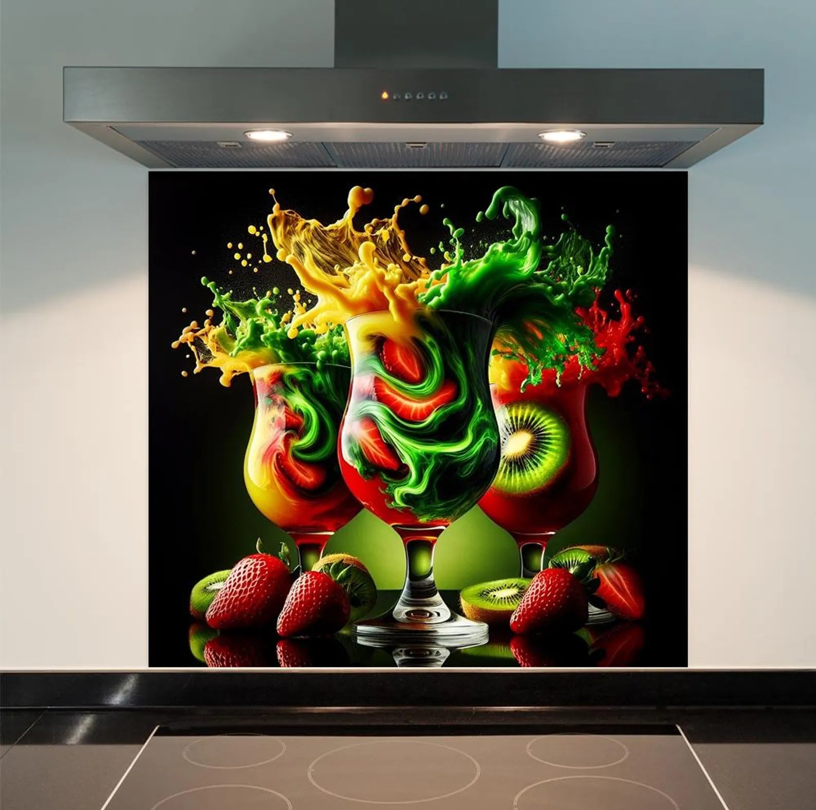 Colourful Cocktails Glass Splashback