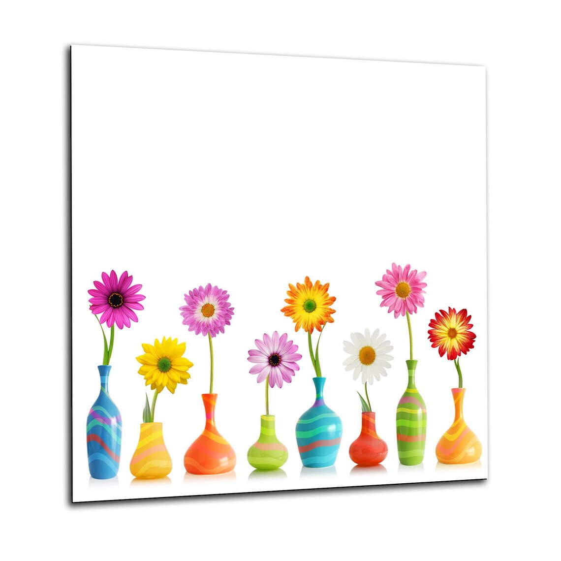 Colourful Flowers Glass Splashback