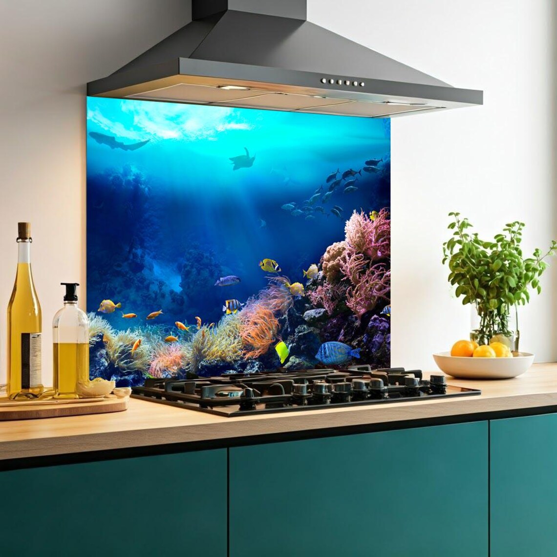 Coral Glass Splashback