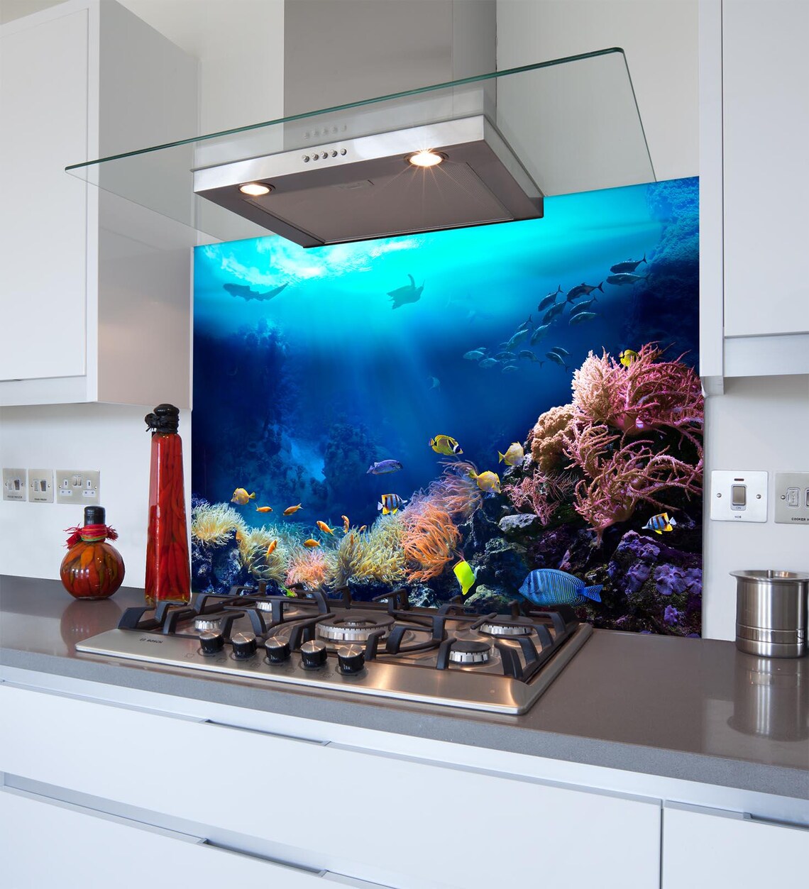 Coral Glass Splashback