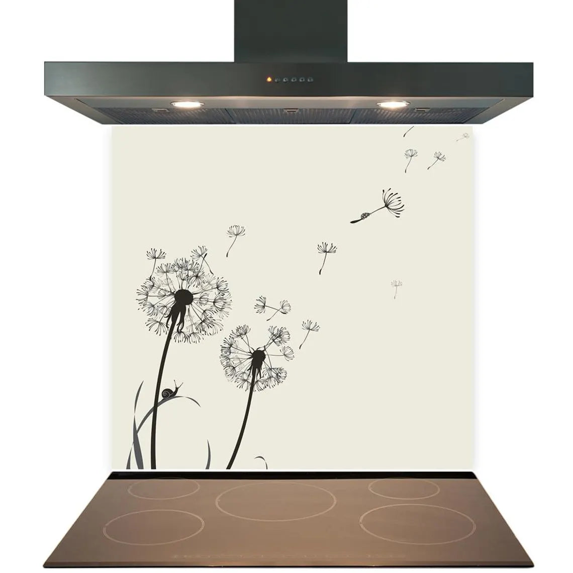 Cream Dandelions Glass Splashback