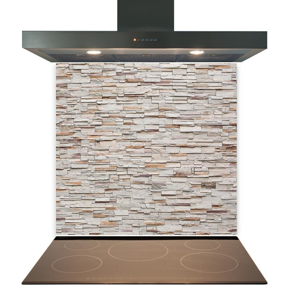 Cream Stones Glass Splashback