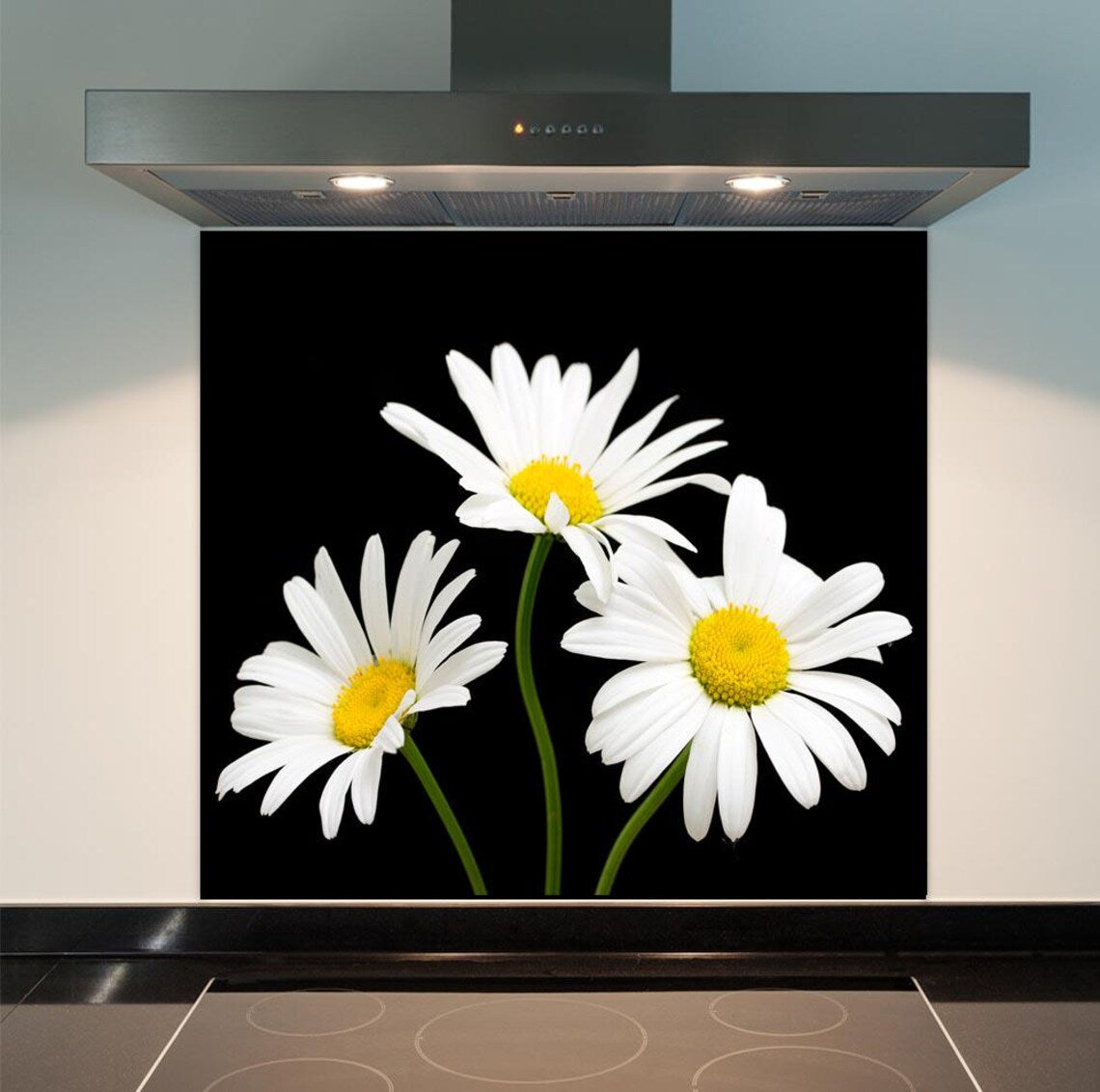 Daisies Glass Splashback
