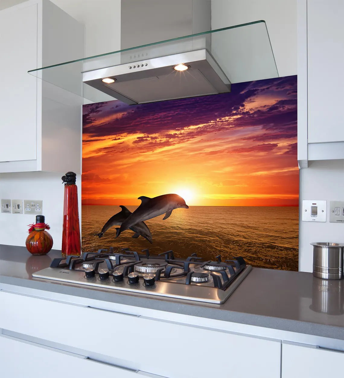 Dolphins Glass Splashback